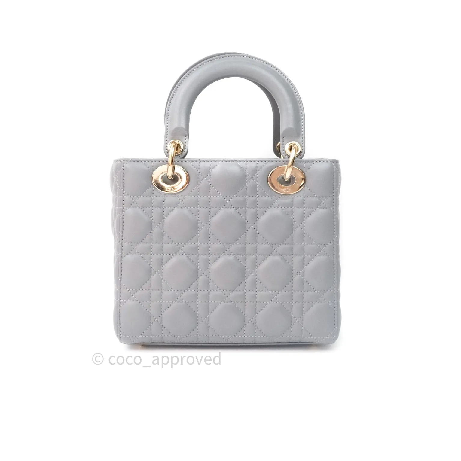 Christian Dior Lambskin My ABCDior Lady Dior Grey Gold Hardware