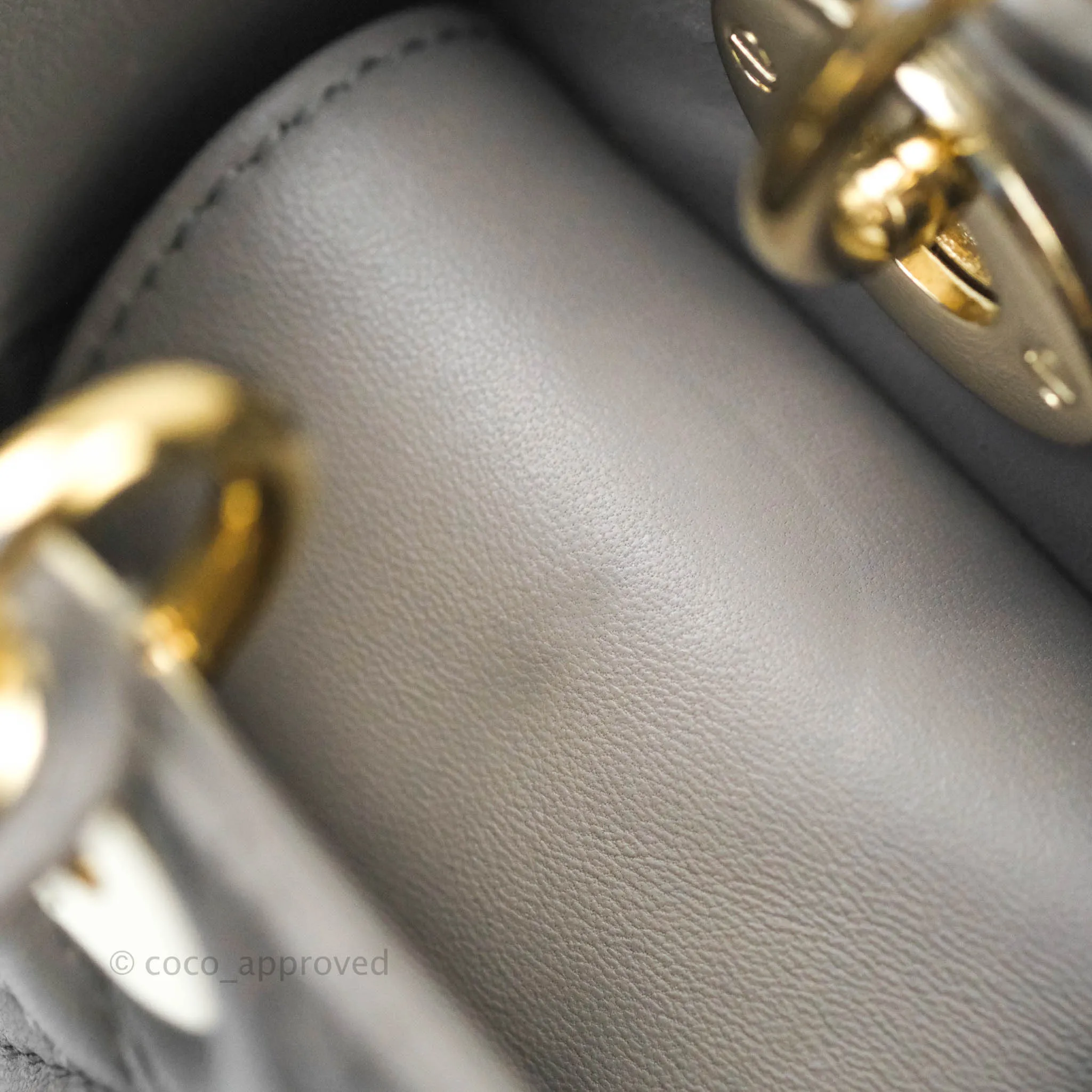 Christian Dior Lambskin My ABCDior Lady Dior Grey Gold Hardware