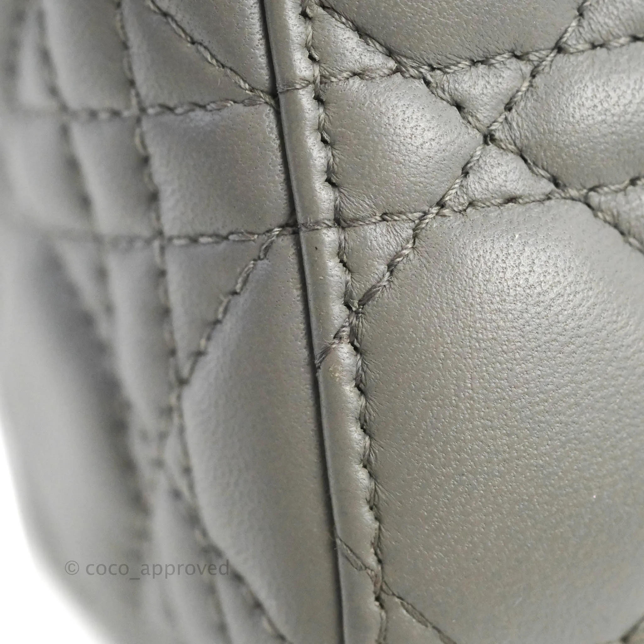 Christian Dior Lambskin My ABCDior Lady Dior Grey Gold Hardware