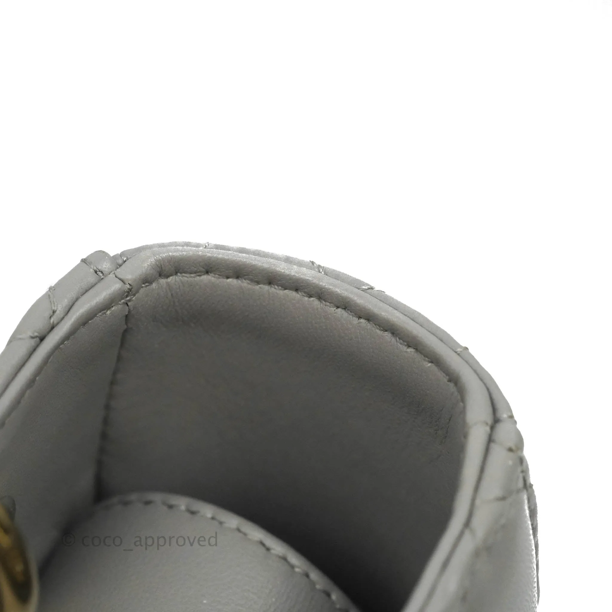 Christian Dior Lambskin My ABCDior Lady Dior Grey Gold Hardware