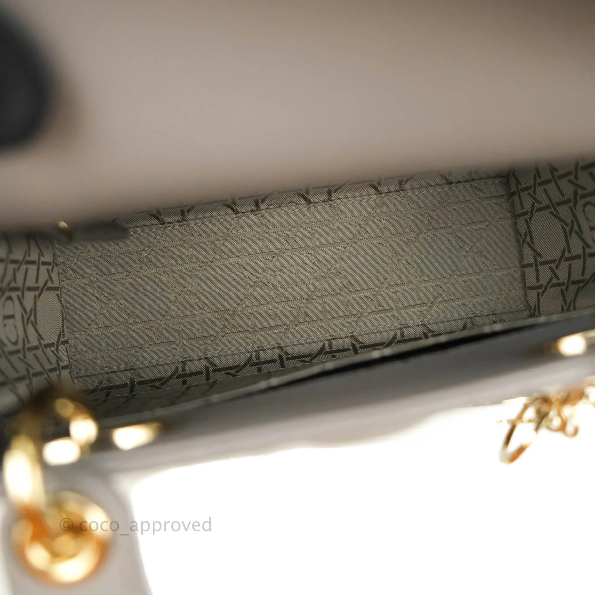 Christian Dior Lambskin My ABCDior Lady Dior Grey Gold Hardware