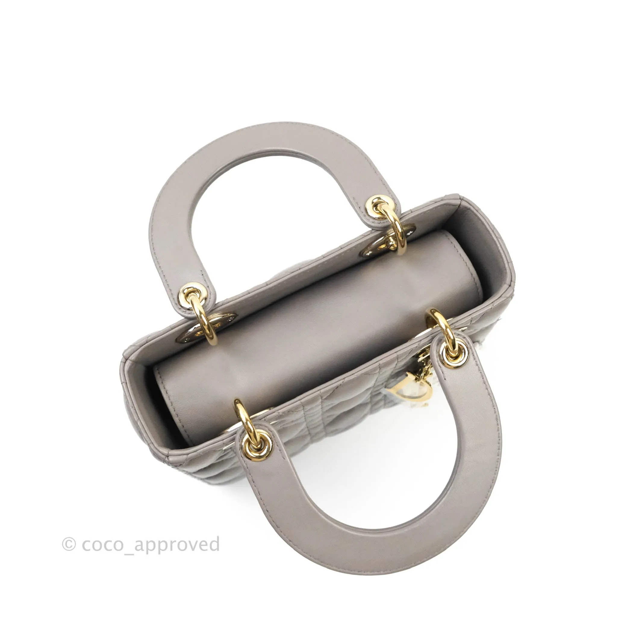 Christian Dior Lambskin My ABCDior Lady Dior Grey Gold Hardware