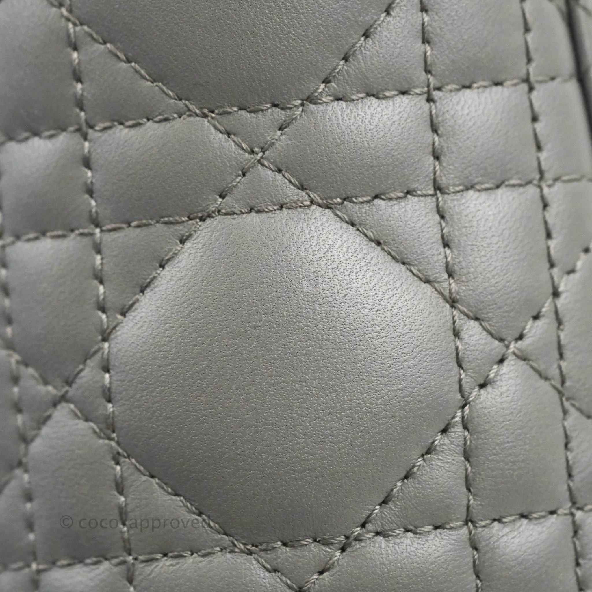 Christian Dior Lambskin My ABCDior Lady Dior Grey Gold Hardware