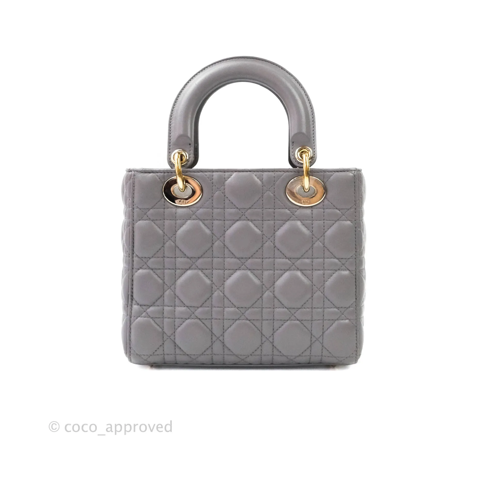 Christian Dior Lambskin My ABCDior Lady Dior Grey Gold Hardware