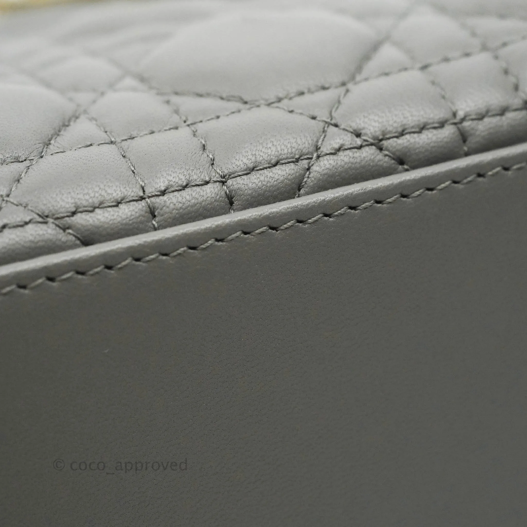 Christian Dior Lambskin My ABCDior Lady Dior Grey Gold Hardware