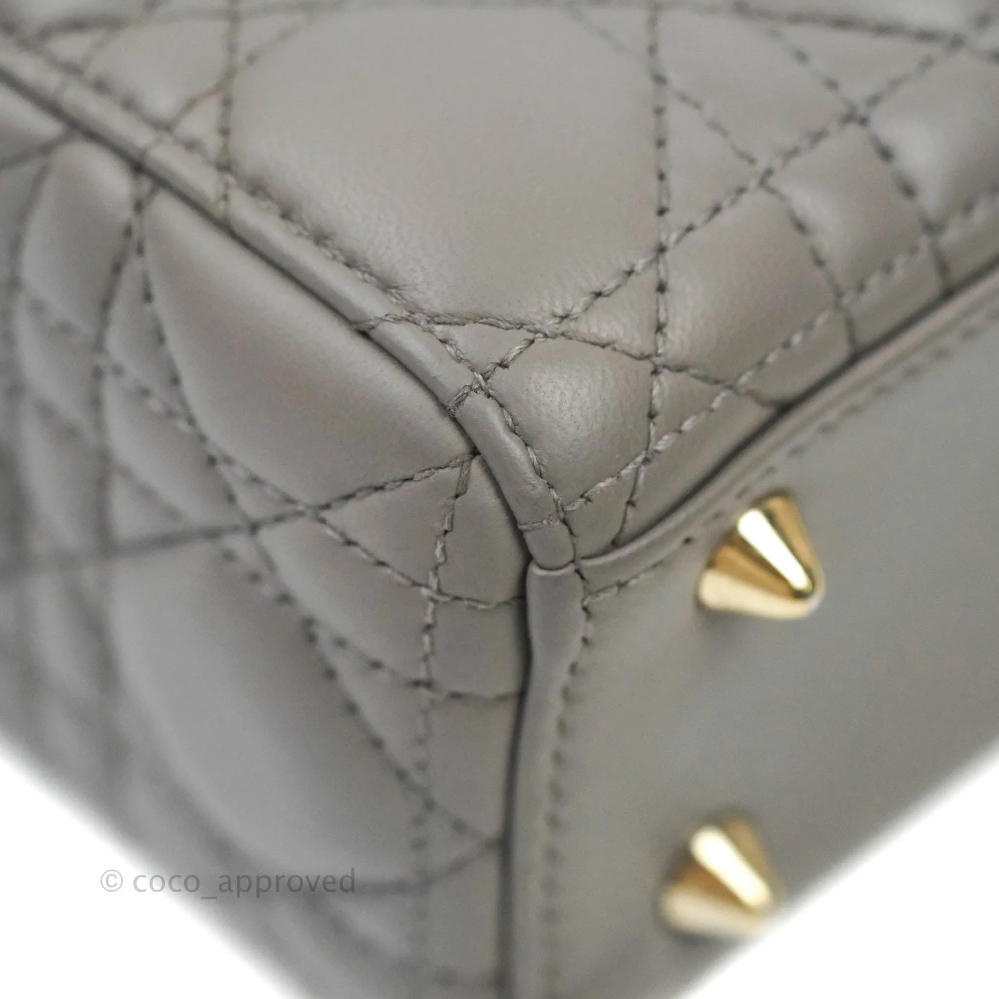 Christian Dior Lambskin My ABCDior Lady Dior Grey Gold Hardware