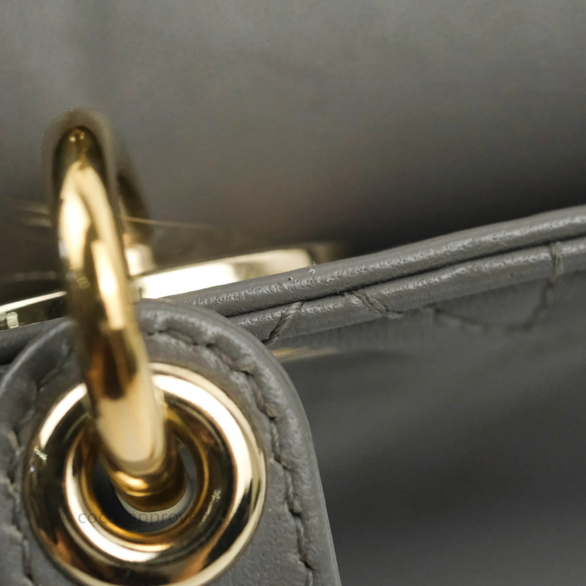Christian Dior Lambskin My ABCDior Lady Dior Grey Gold Hardware