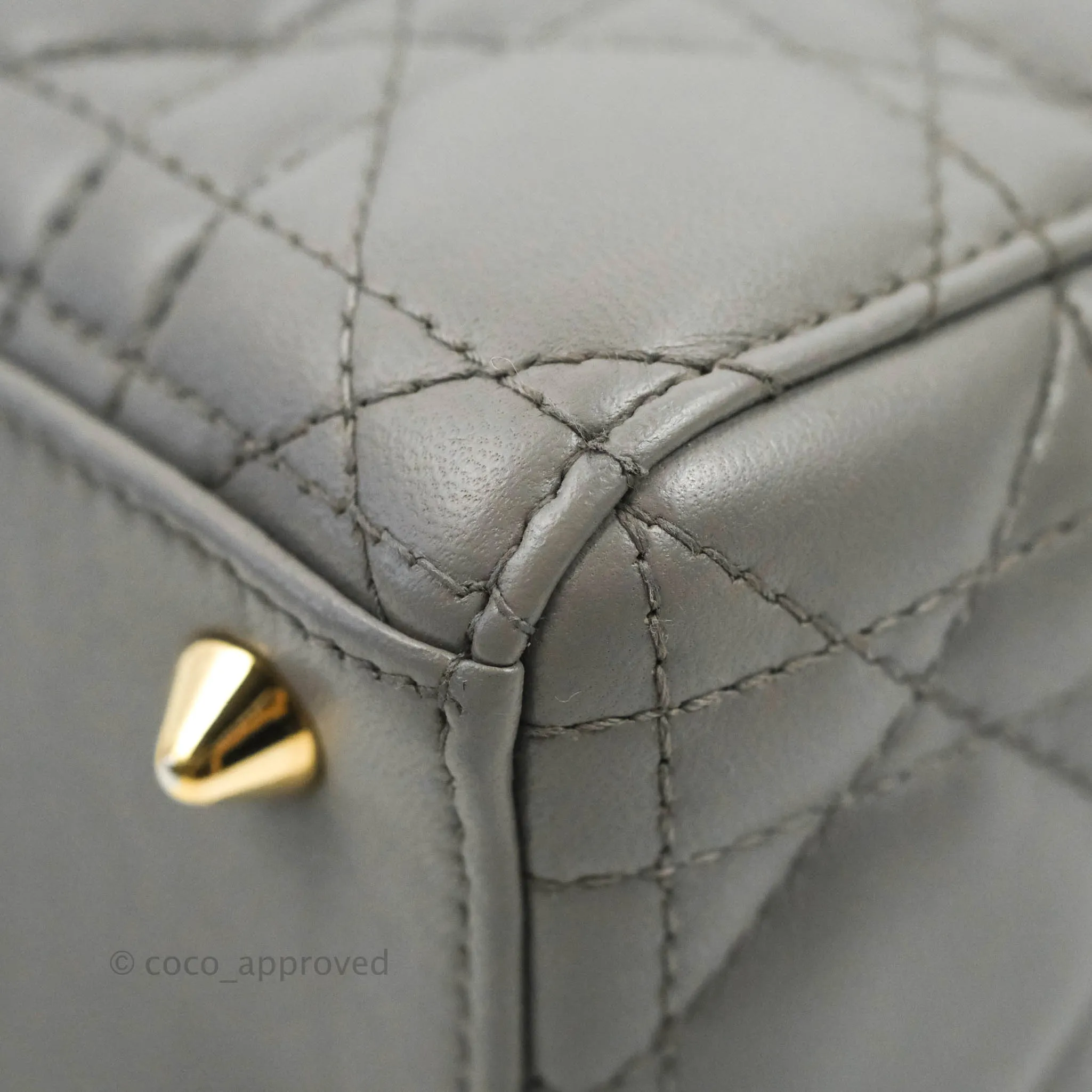 Christian Dior Lambskin My ABCDior Lady Dior Grey Gold Hardware