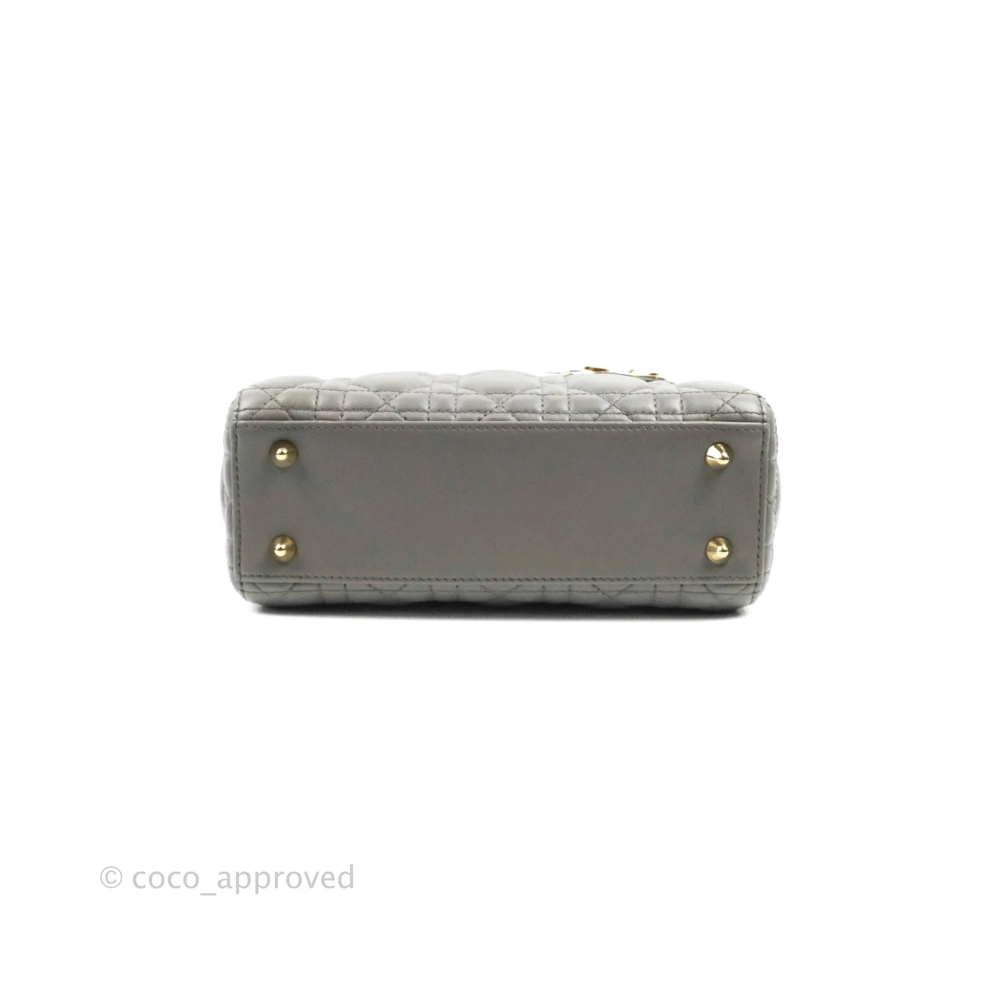 Christian Dior Lambskin My ABCDior Lady Dior Grey Gold Hardware