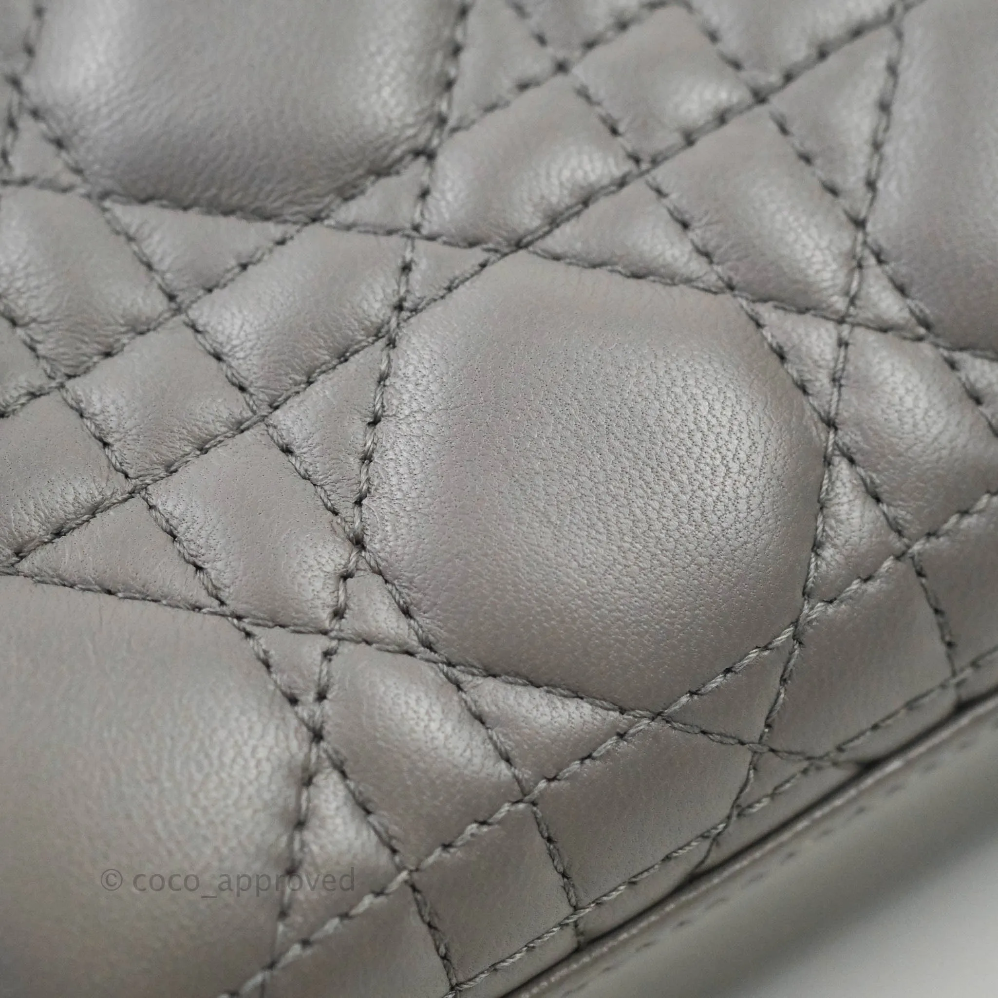 Christian Dior Lambskin My ABCDior Lady Dior Grey Gold Hardware