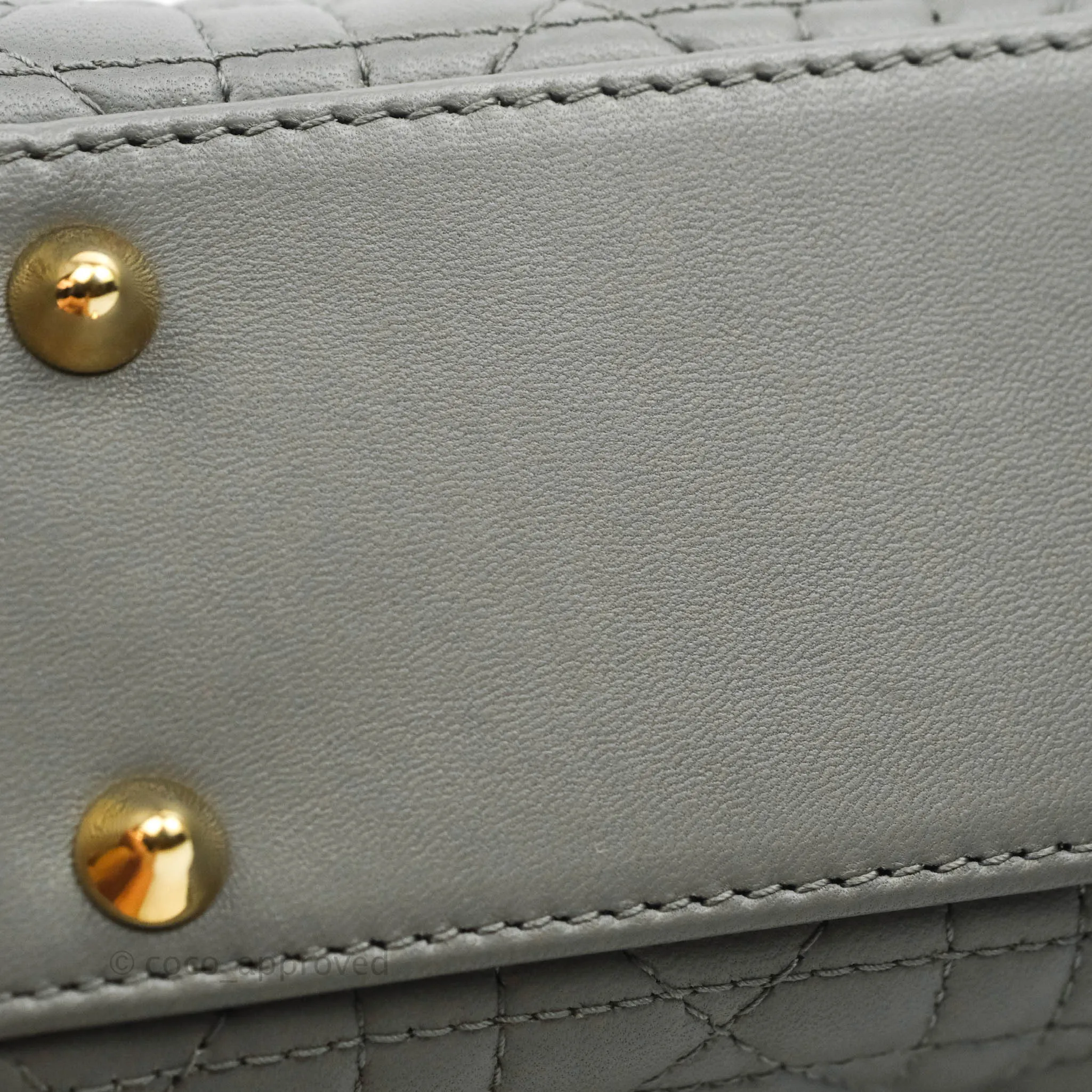 Christian Dior Lambskin My ABCDior Lady Dior Grey Gold Hardware