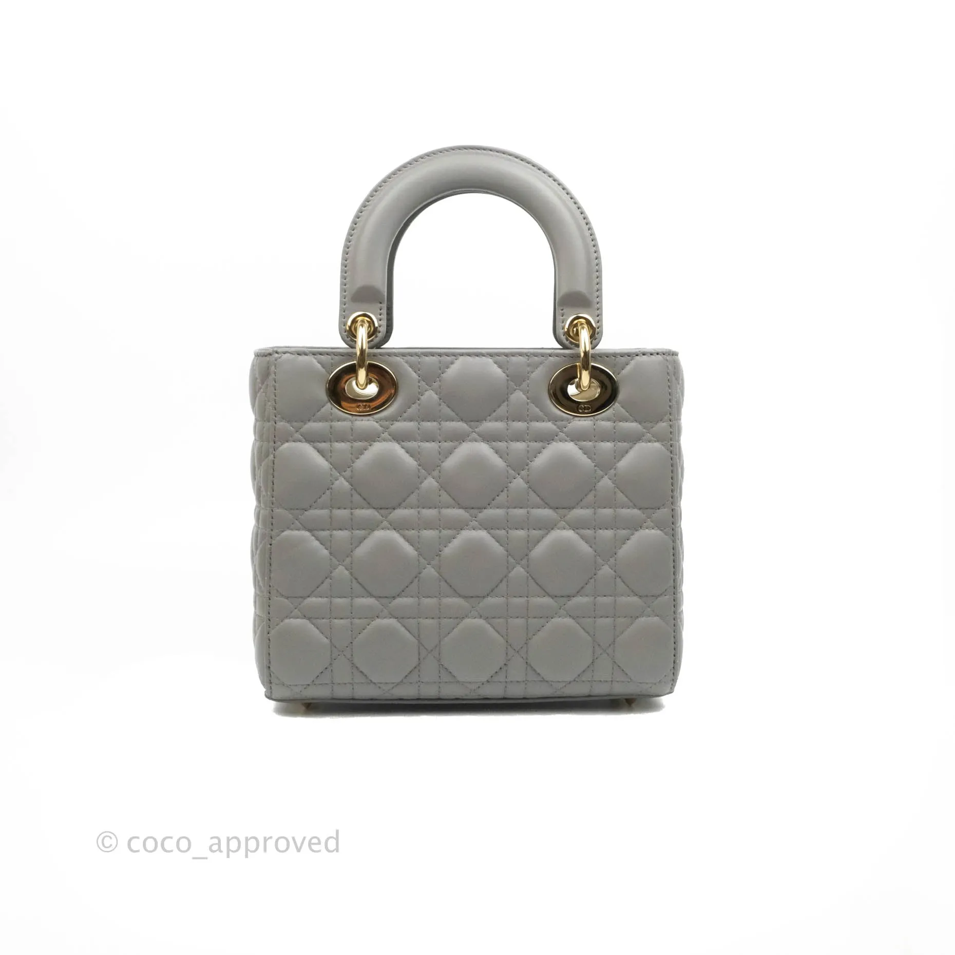 Christian Dior Lambskin My ABCDior Lady Dior Grey Gold Hardware