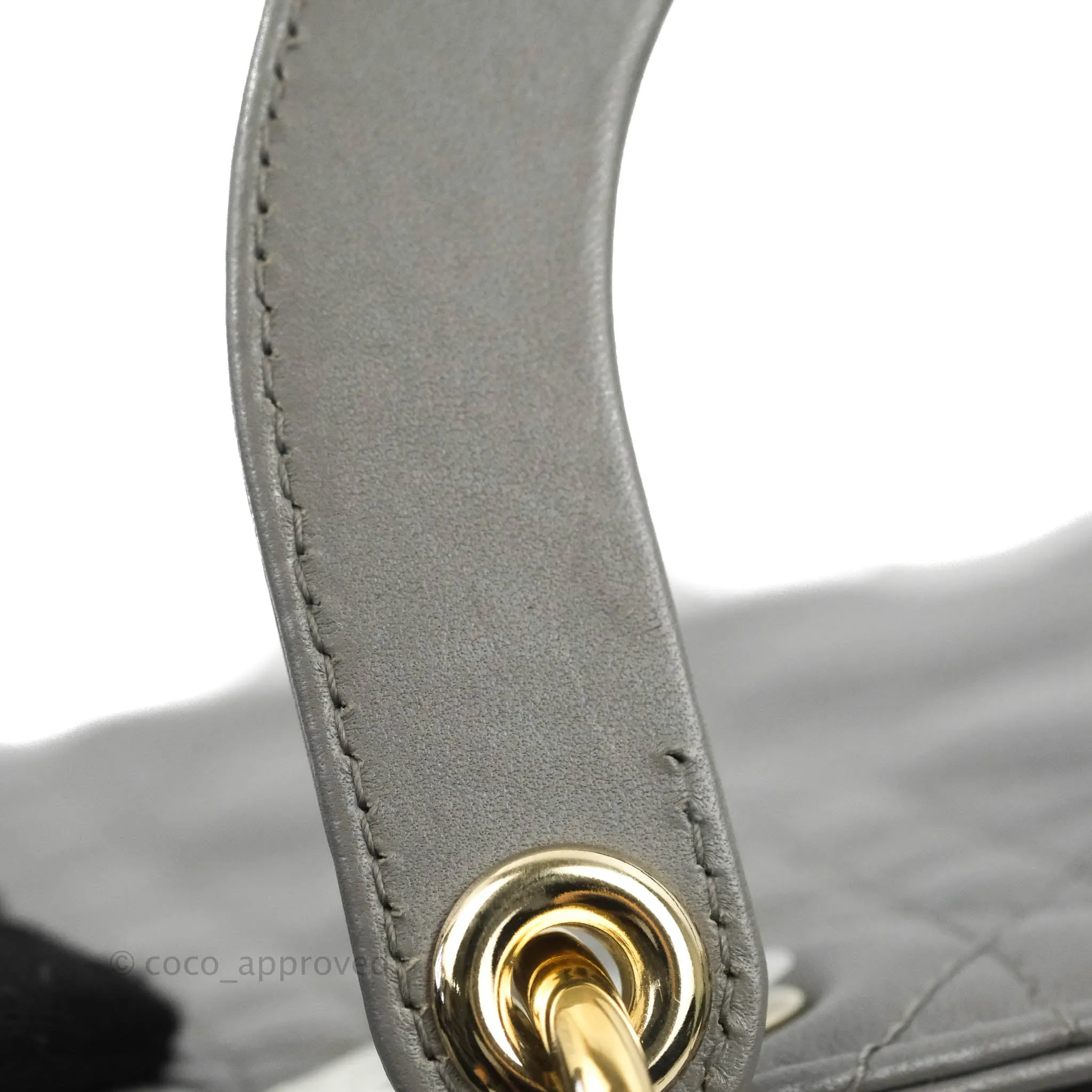 Christian Dior Lambskin My ABCDior Lady Dior Grey Gold Hardware