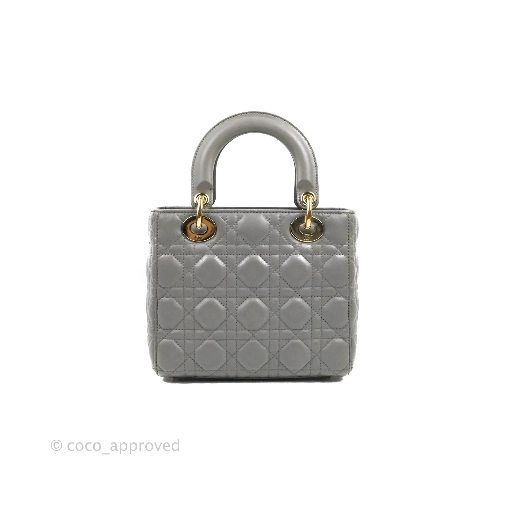 Christian Dior Lambskin My ABCDior Lady Dior Grey Gold Hardware