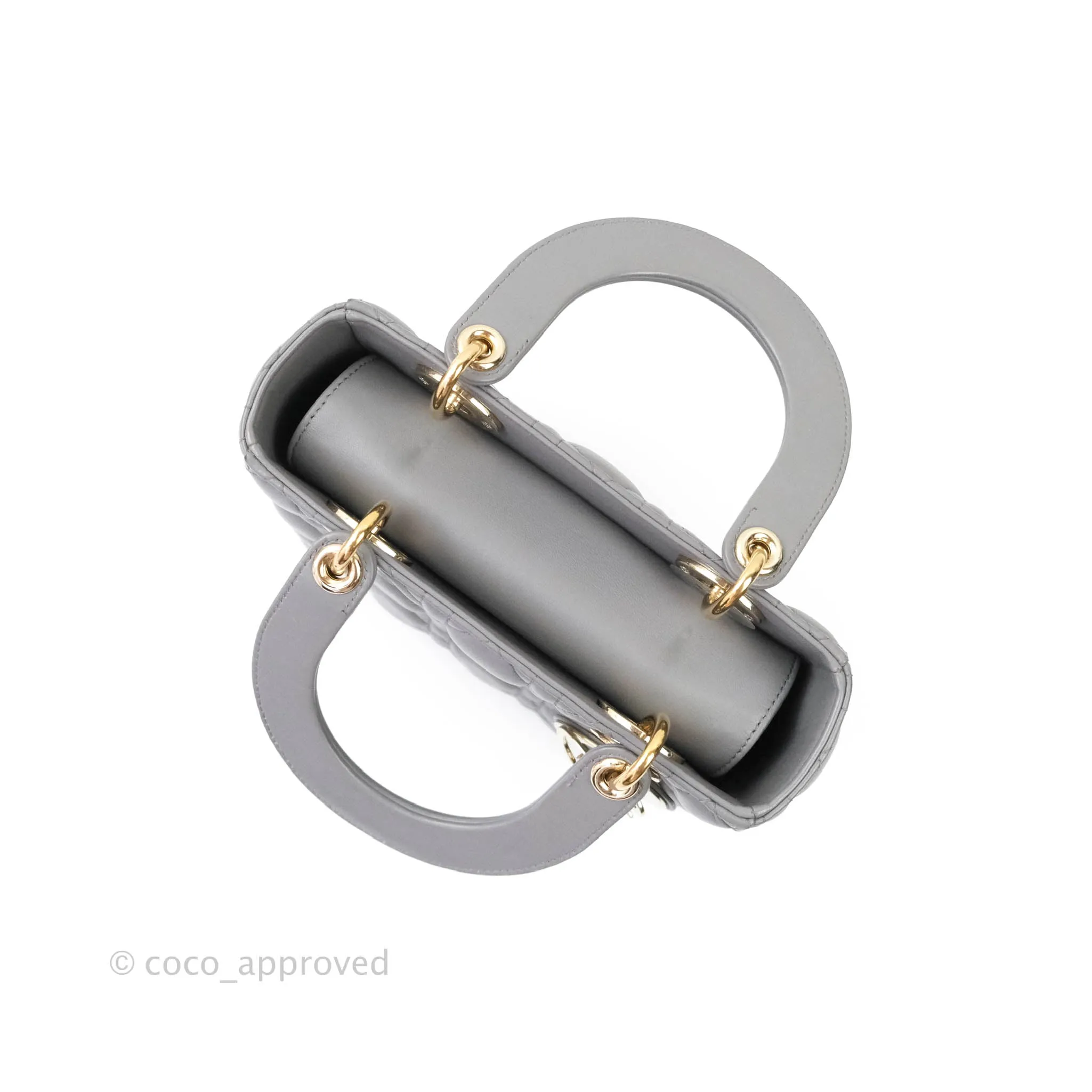 Christian Dior Lambskin My ABCDior Lady Dior Grey Gold Hardware
