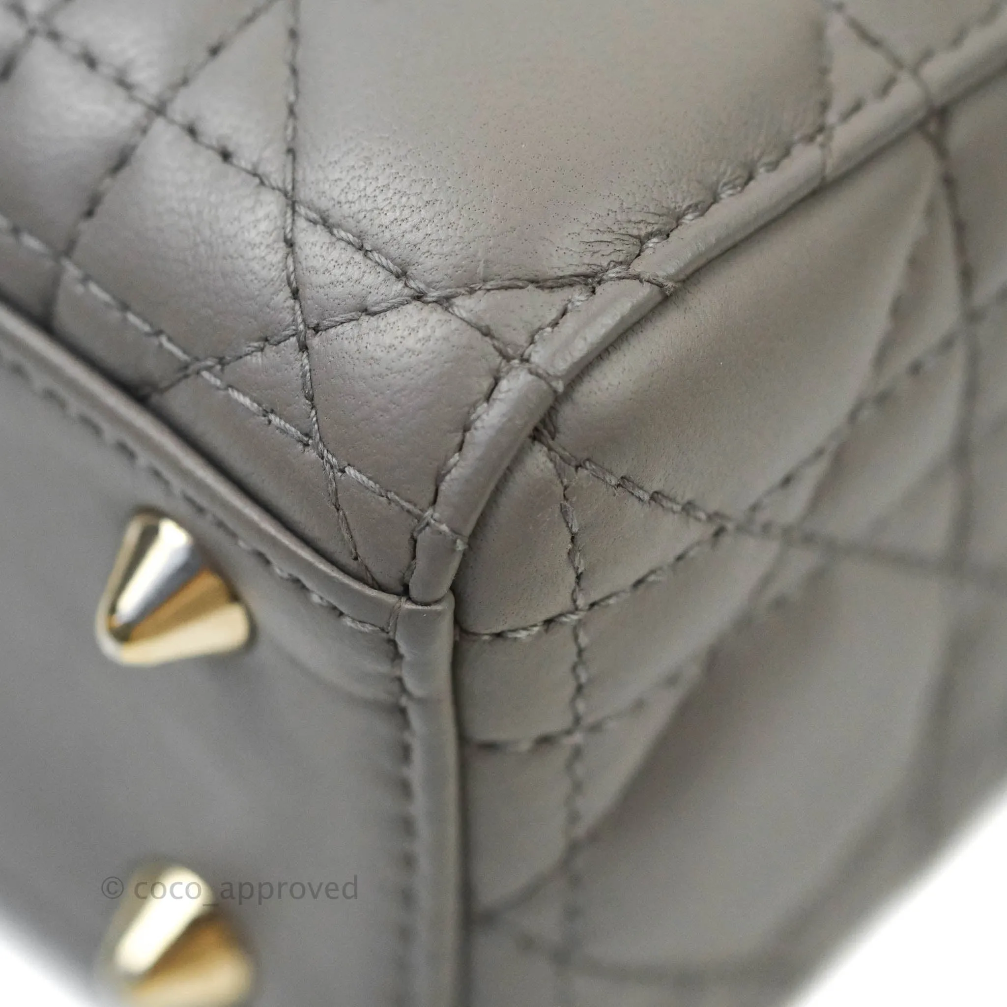 Christian Dior Lambskin My ABCDior Lady Dior Grey Gold Hardware
