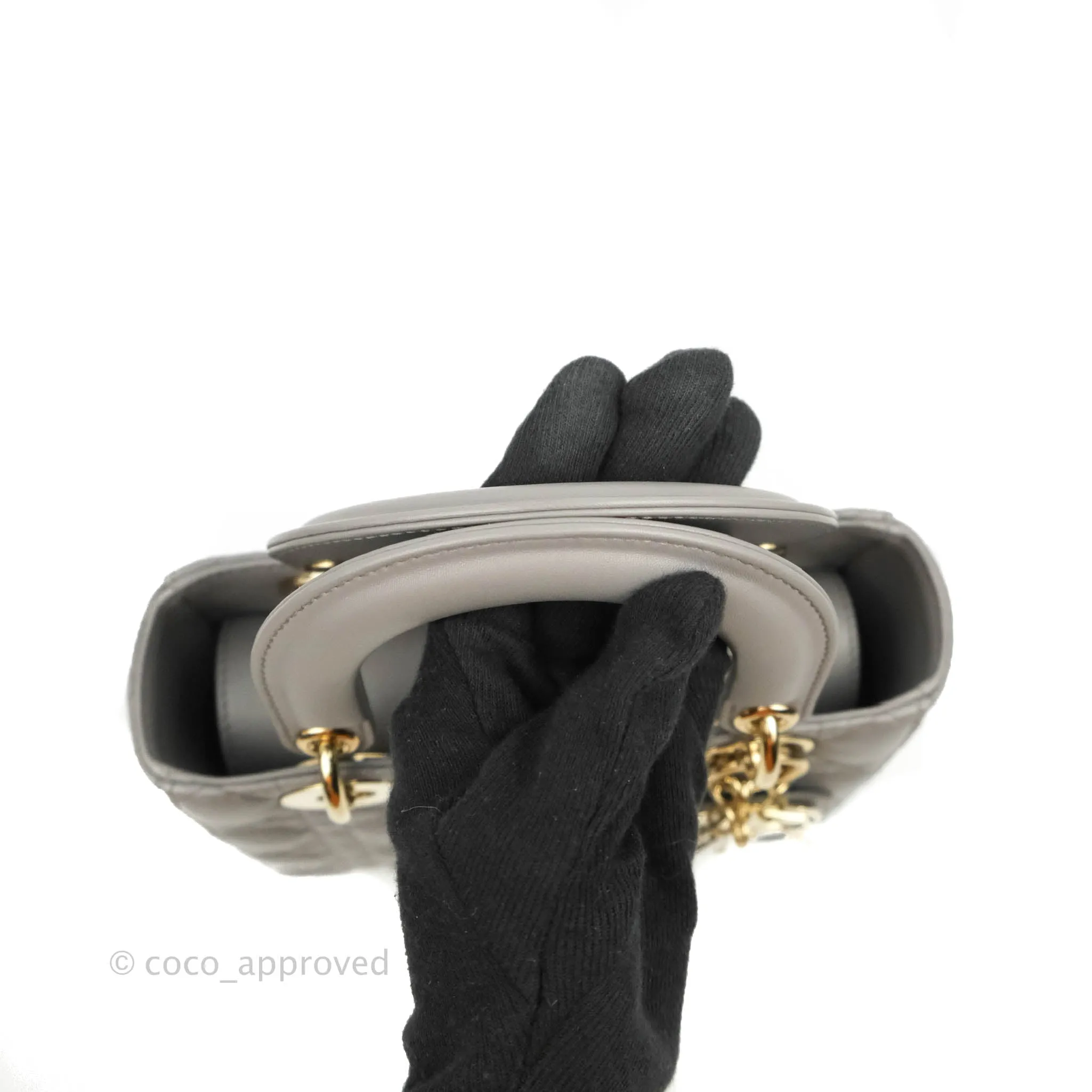 Christian Dior Lambskin My ABCDior Lady Dior Grey Gold Hardware
