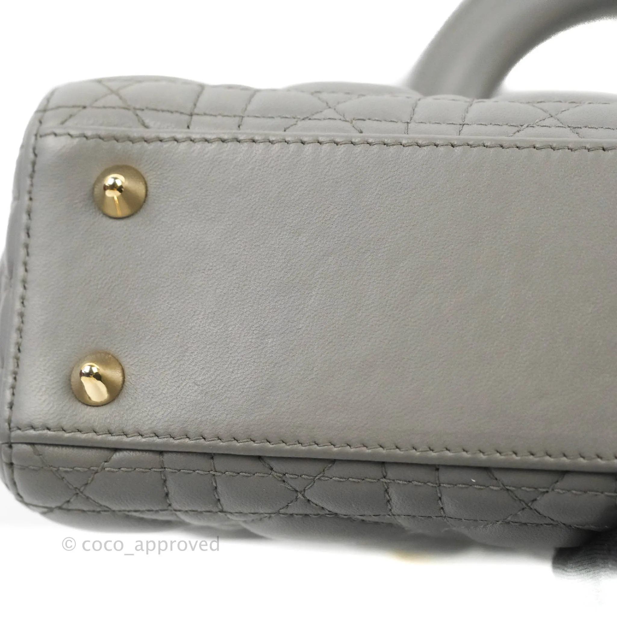 Christian Dior Lambskin My ABCDior Lady Dior Grey Gold Hardware