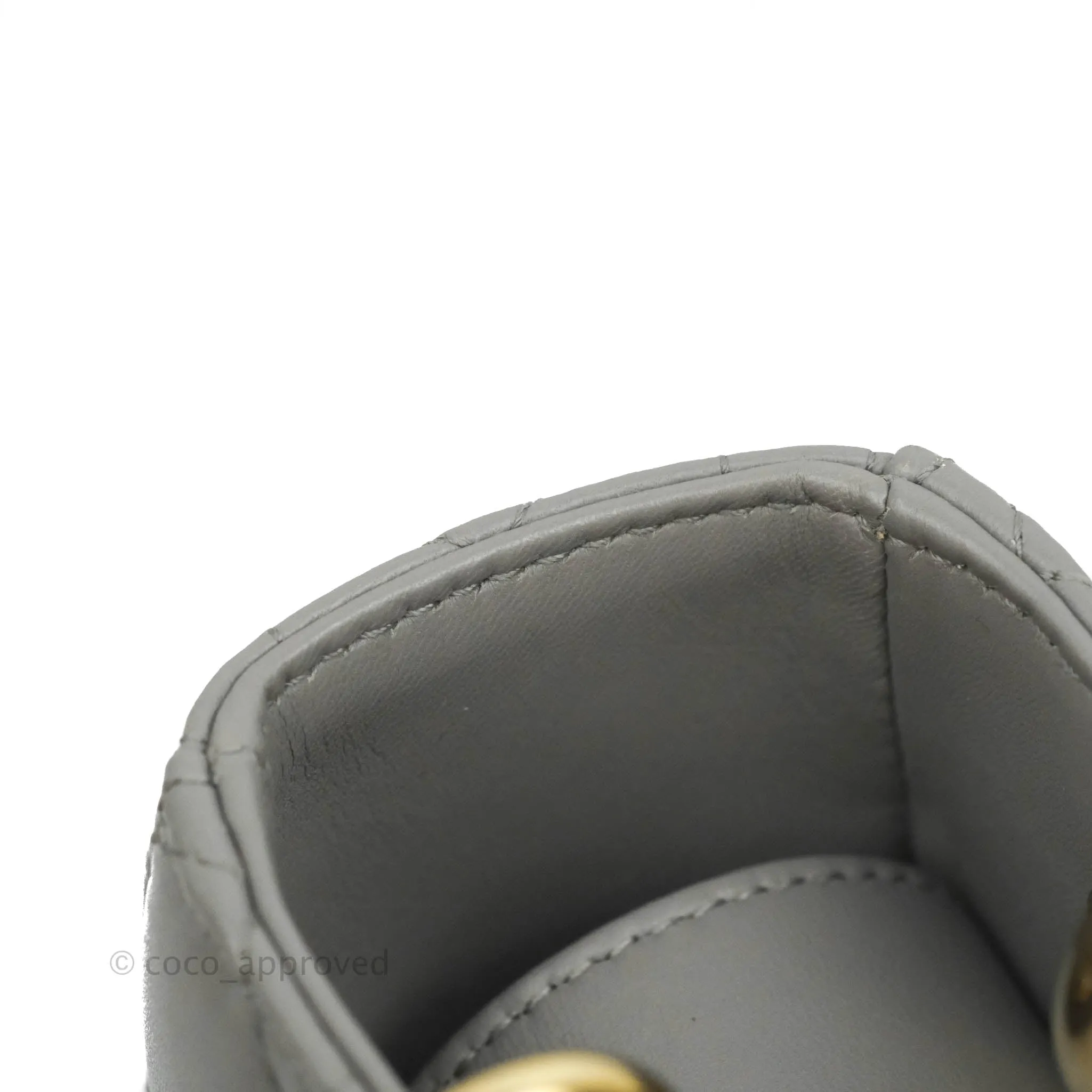 Christian Dior Lambskin My ABCDior Lady Dior Grey Gold Hardware
