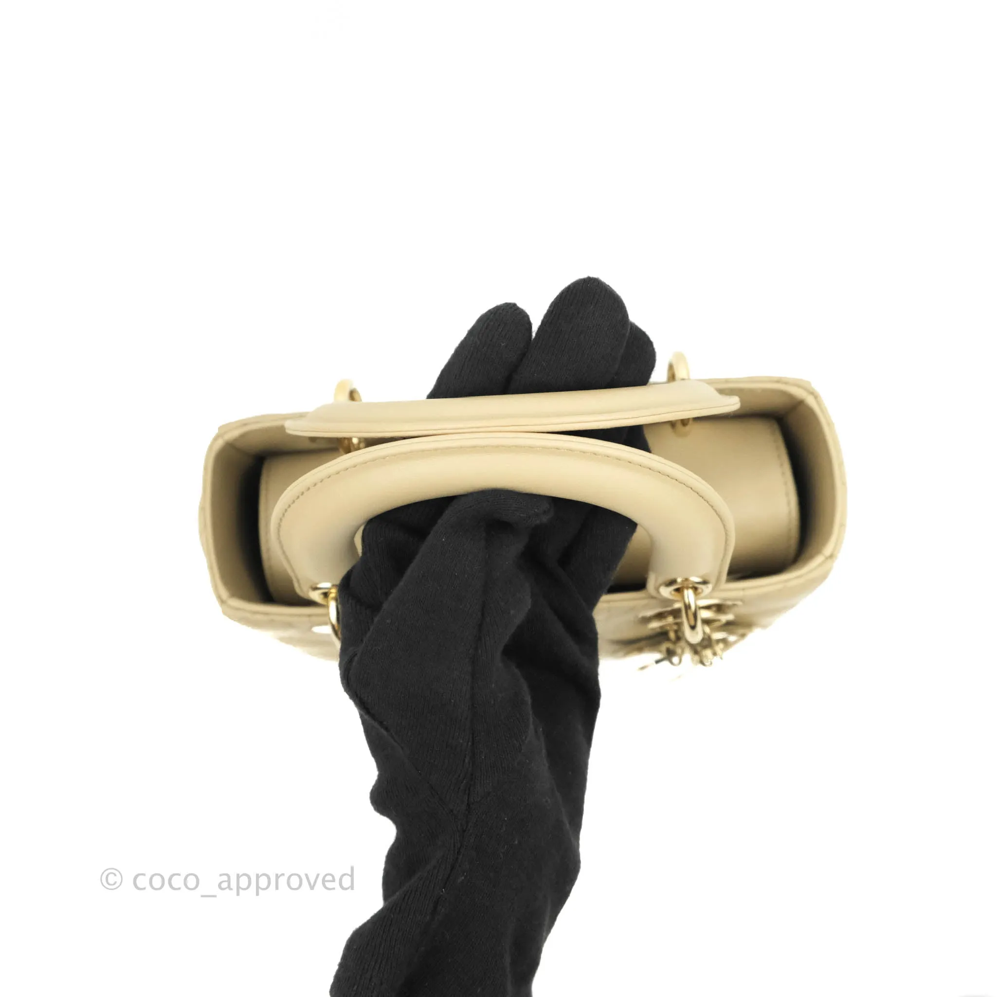 Christian Dior Lambskin My ABCDior Lady Dior Matte Beige Gold Hardware