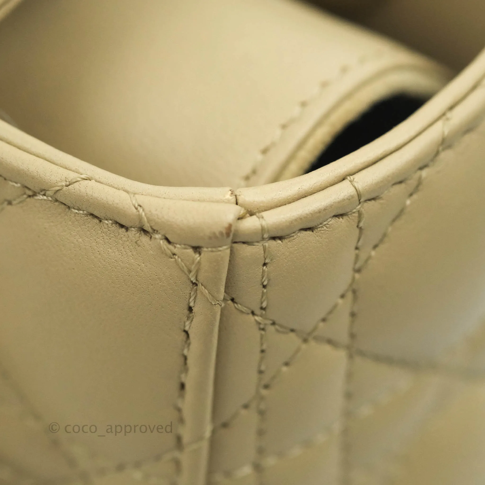 Christian Dior Lambskin My ABCDior Lady Dior Matte Beige Gold Hardware