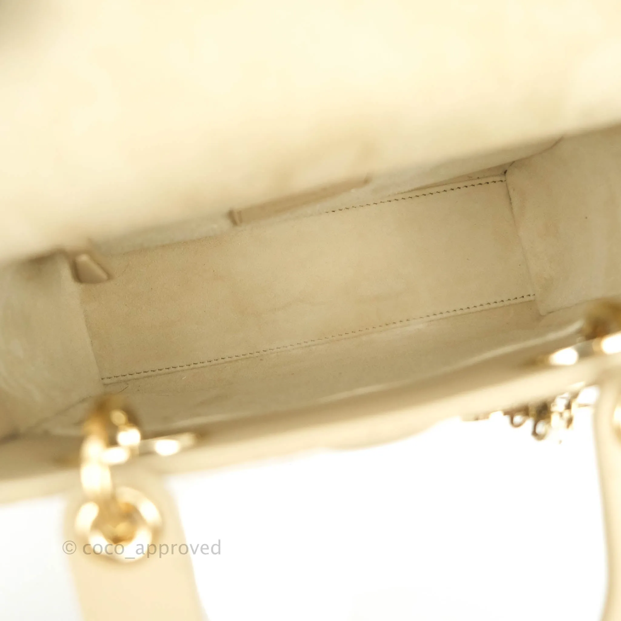 Christian Dior Lambskin My ABCDior Lady Dior Matte Beige Gold Hardware