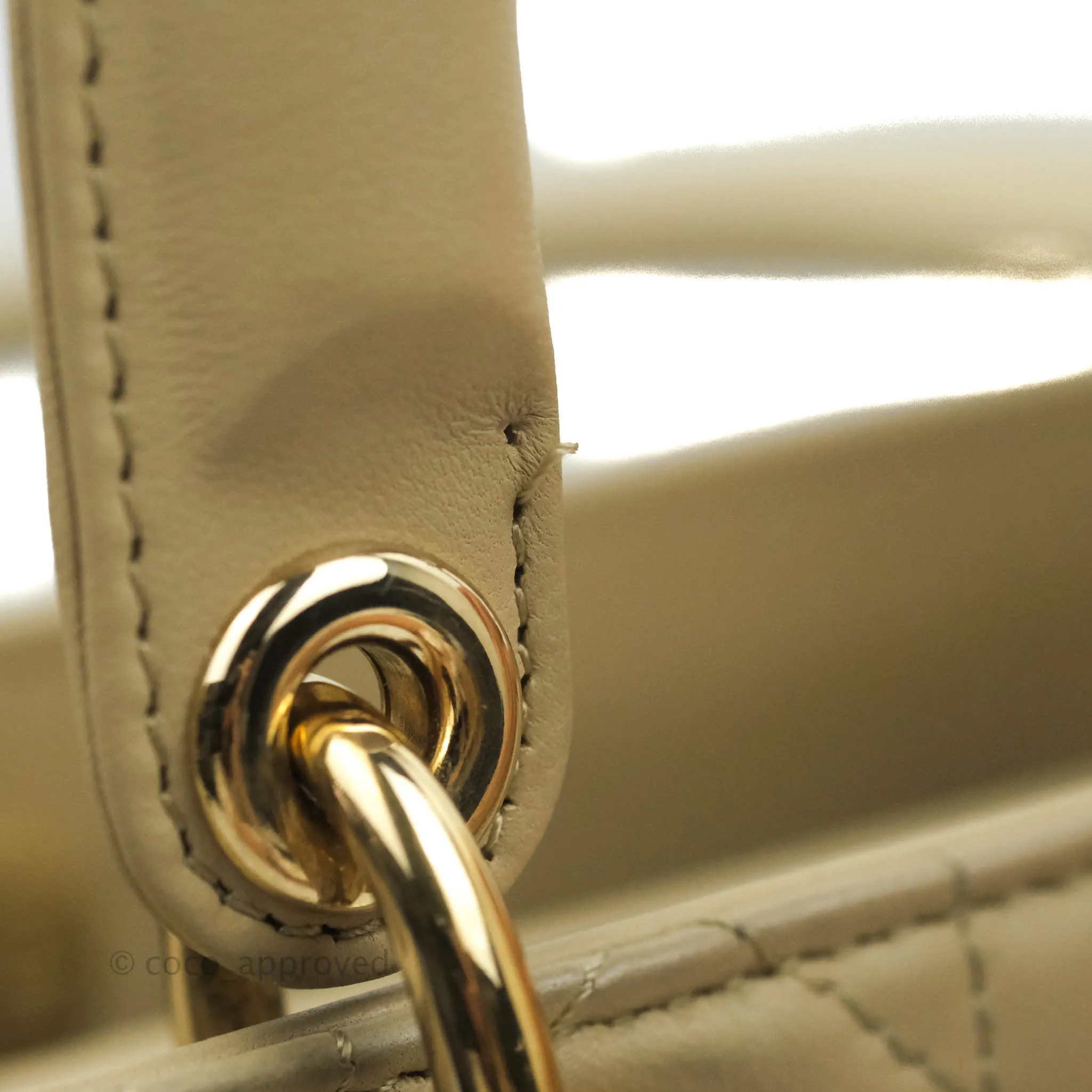Christian Dior Lambskin My ABCDior Lady Dior Matte Beige Gold Hardware