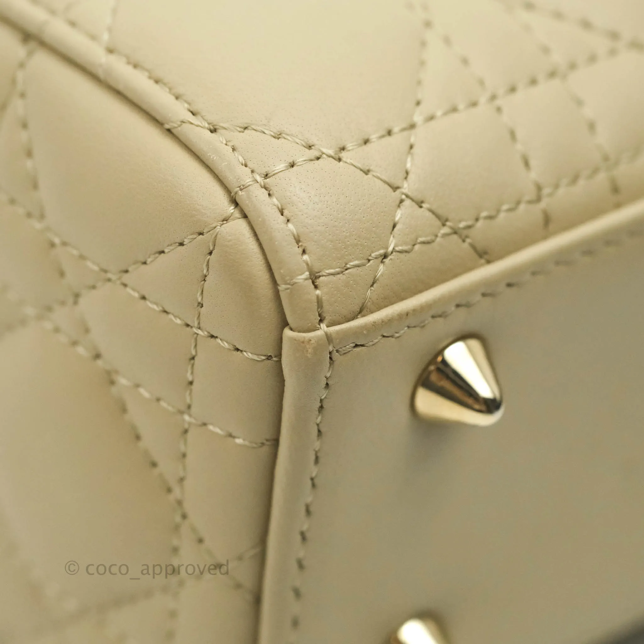 Christian Dior Lambskin My ABCDior Lady Dior Matte Beige Gold Hardware