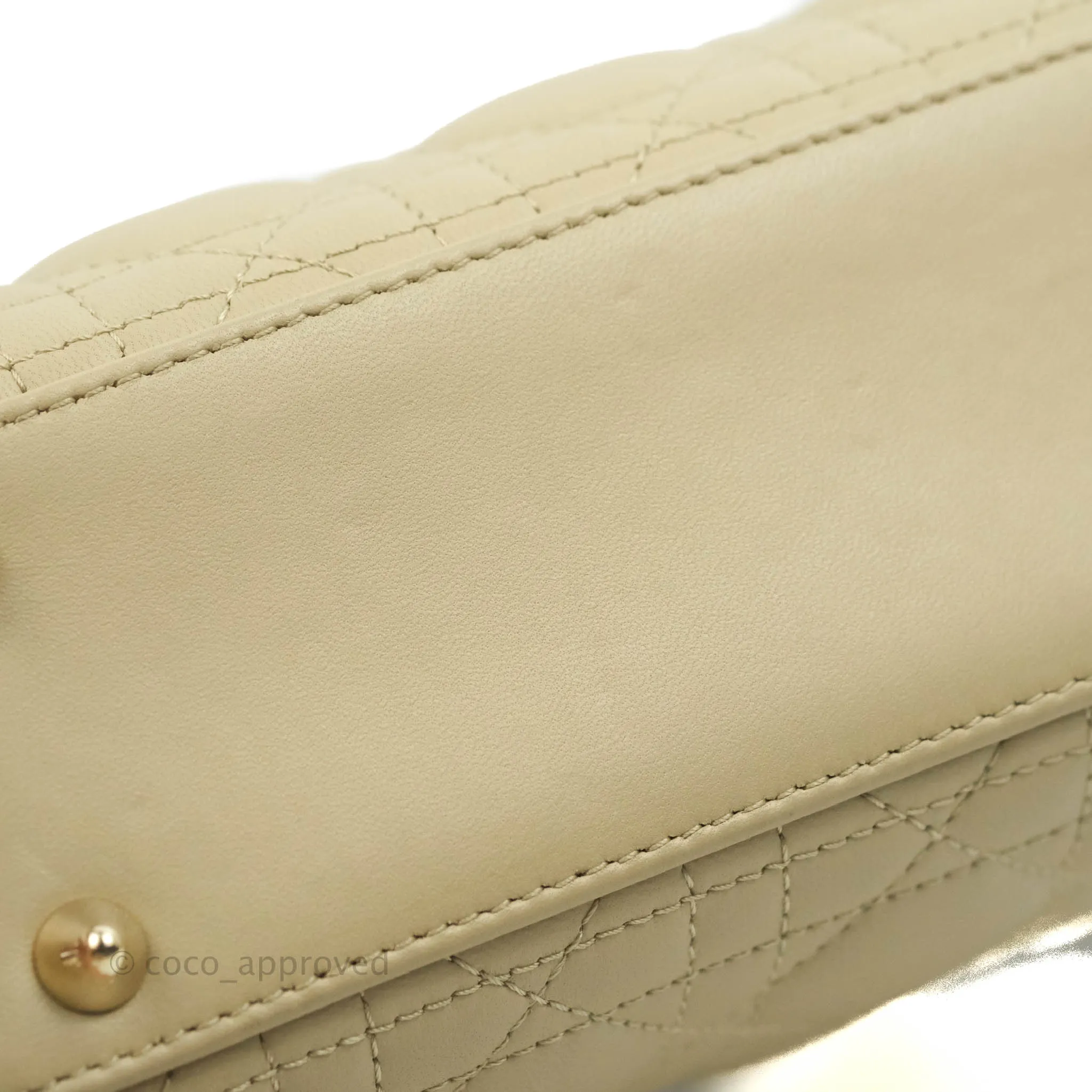 Christian Dior Lambskin My ABCDior Lady Dior Matte Beige Gold Hardware