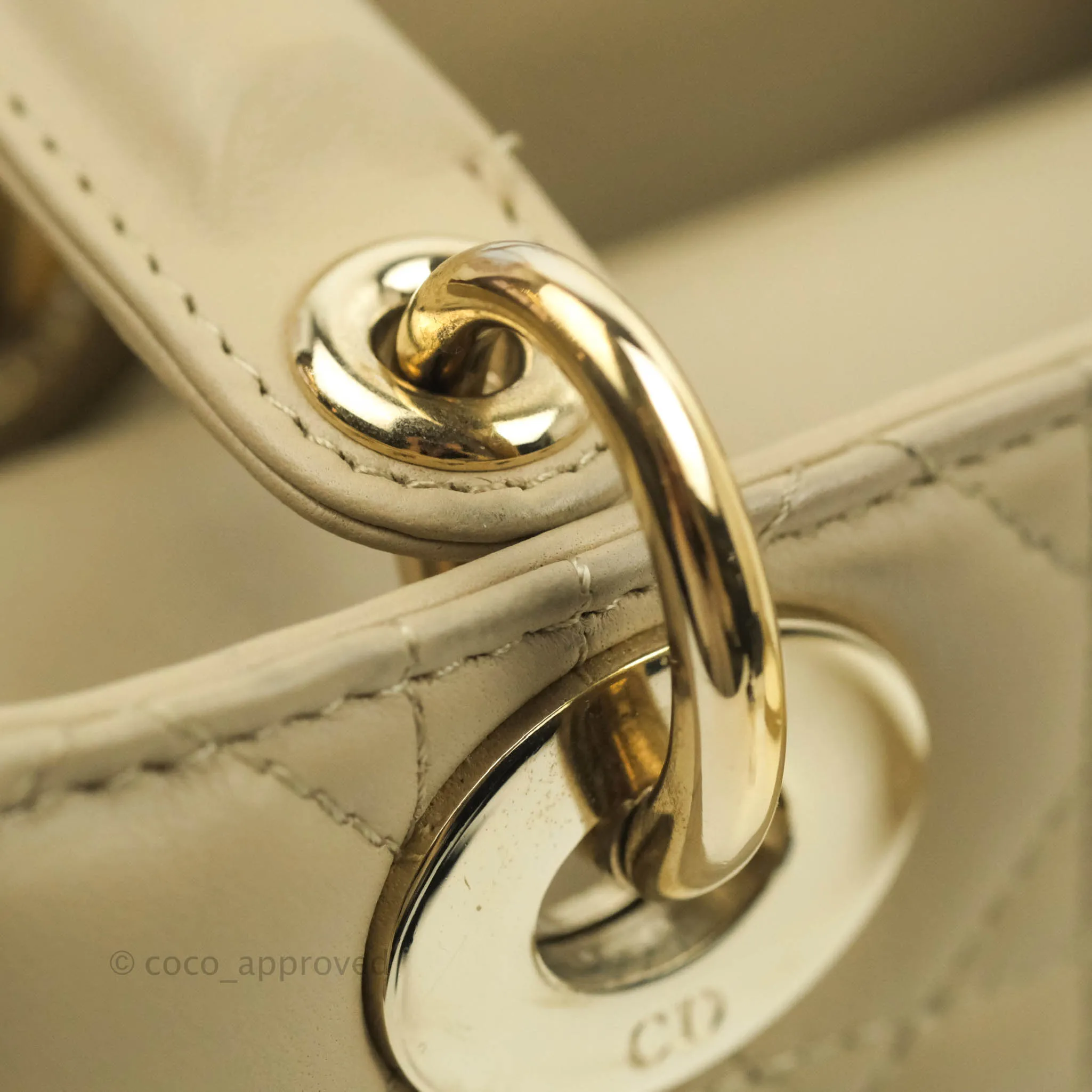 Christian Dior Lambskin My ABCDior Lady Dior Matte Beige Gold Hardware