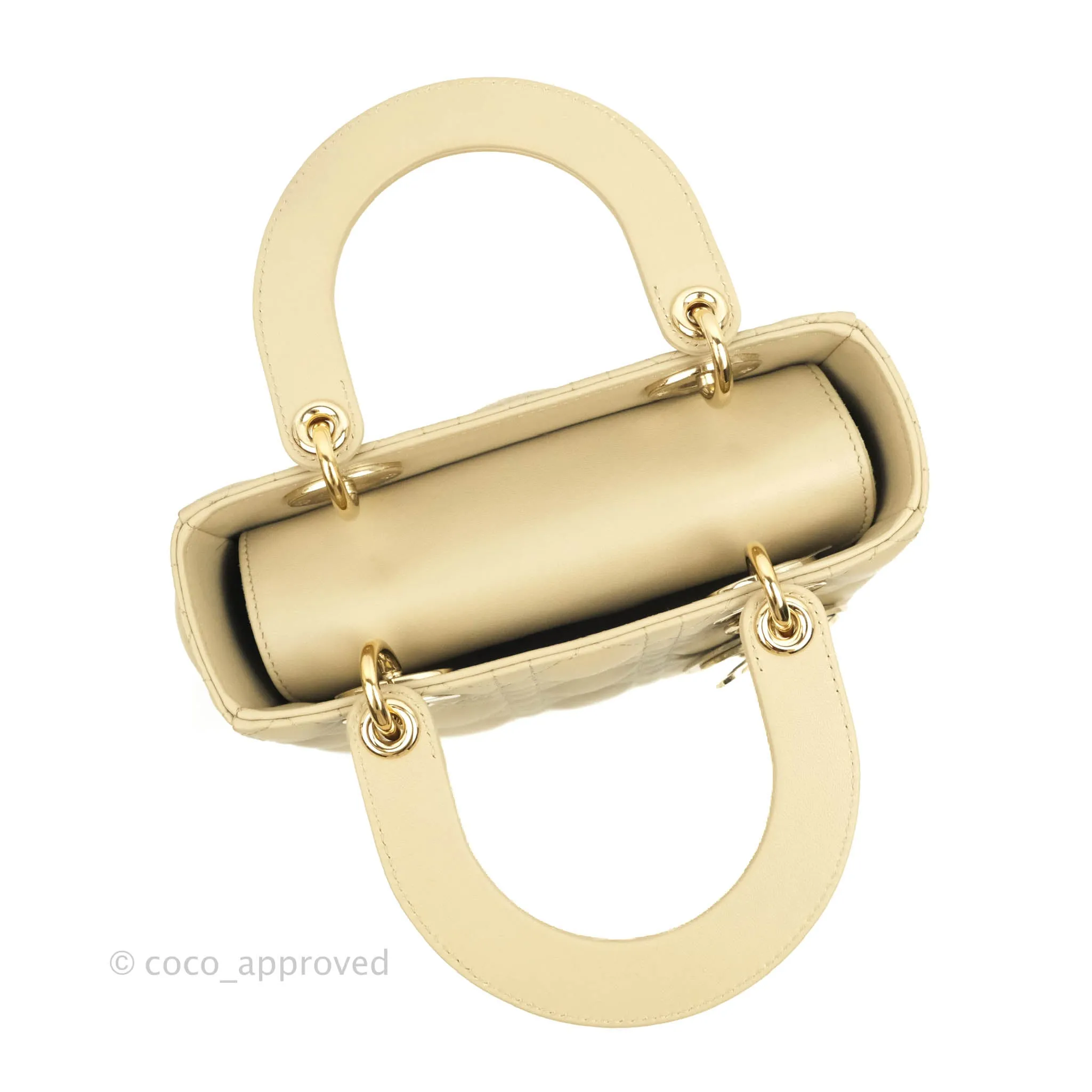 Christian Dior Lambskin My ABCDior Lady Dior Matte Beige Gold Hardware