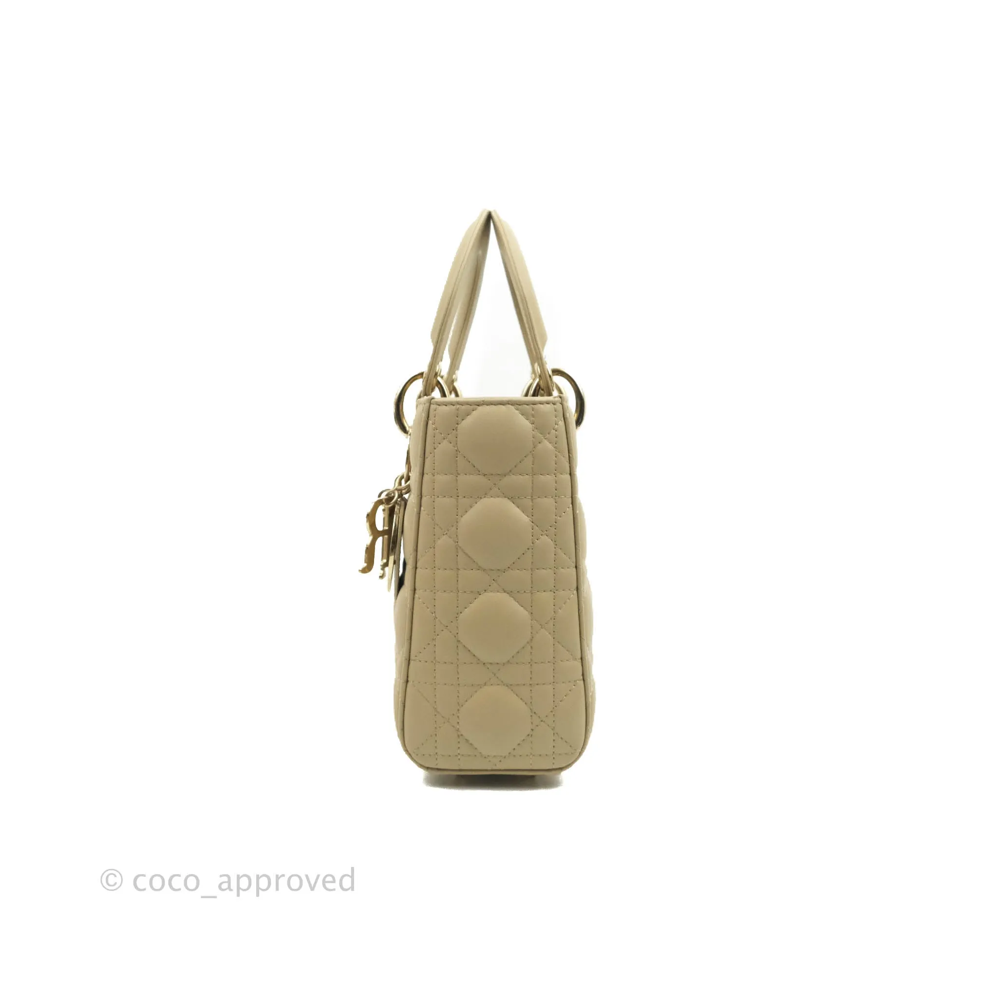 Christian Dior Lambskin My ABCDior Lady Dior Matte Beige Gold Hardware