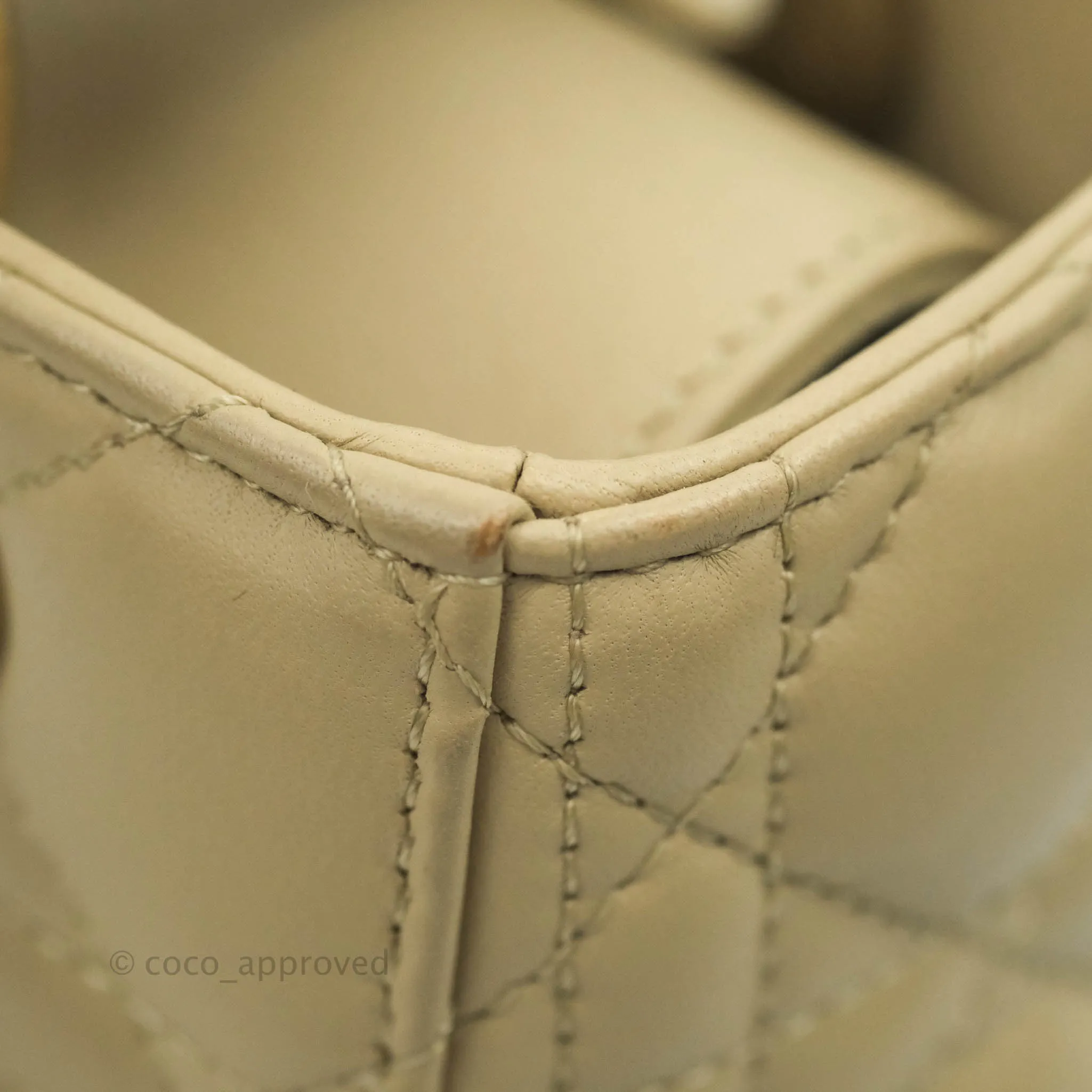 Christian Dior Lambskin My ABCDior Lady Dior Matte Beige Gold Hardware