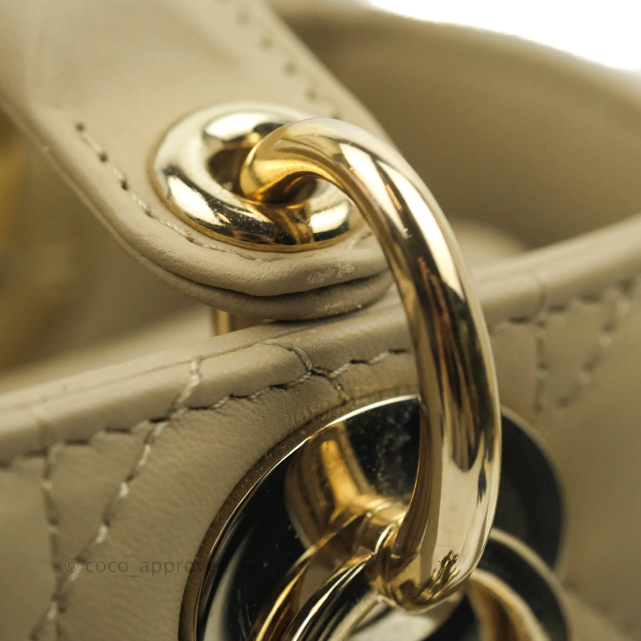 Christian Dior Lambskin My ABCDior Lady Dior Matte Beige Gold Hardware