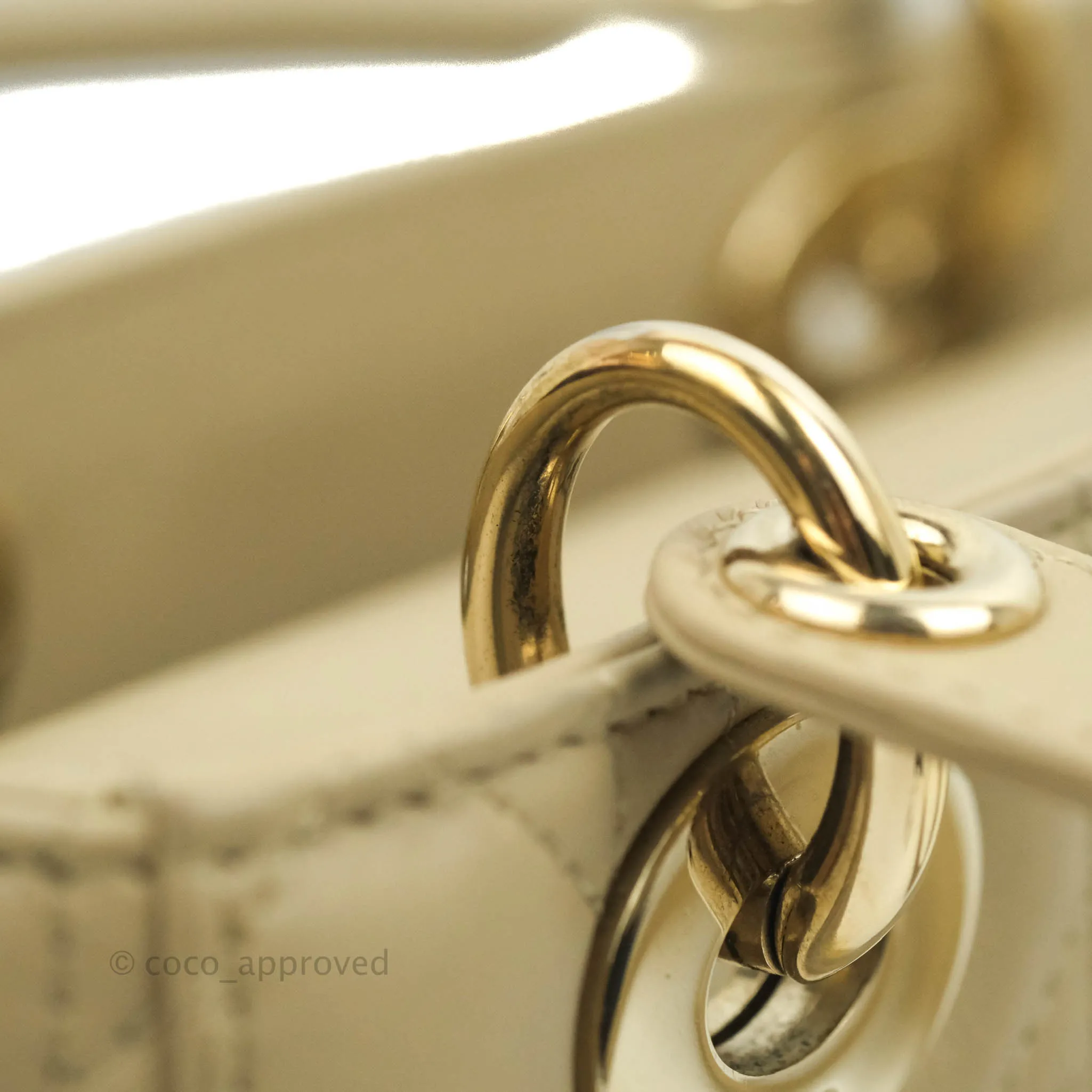Christian Dior Lambskin My ABCDior Lady Dior Matte Beige Gold Hardware
