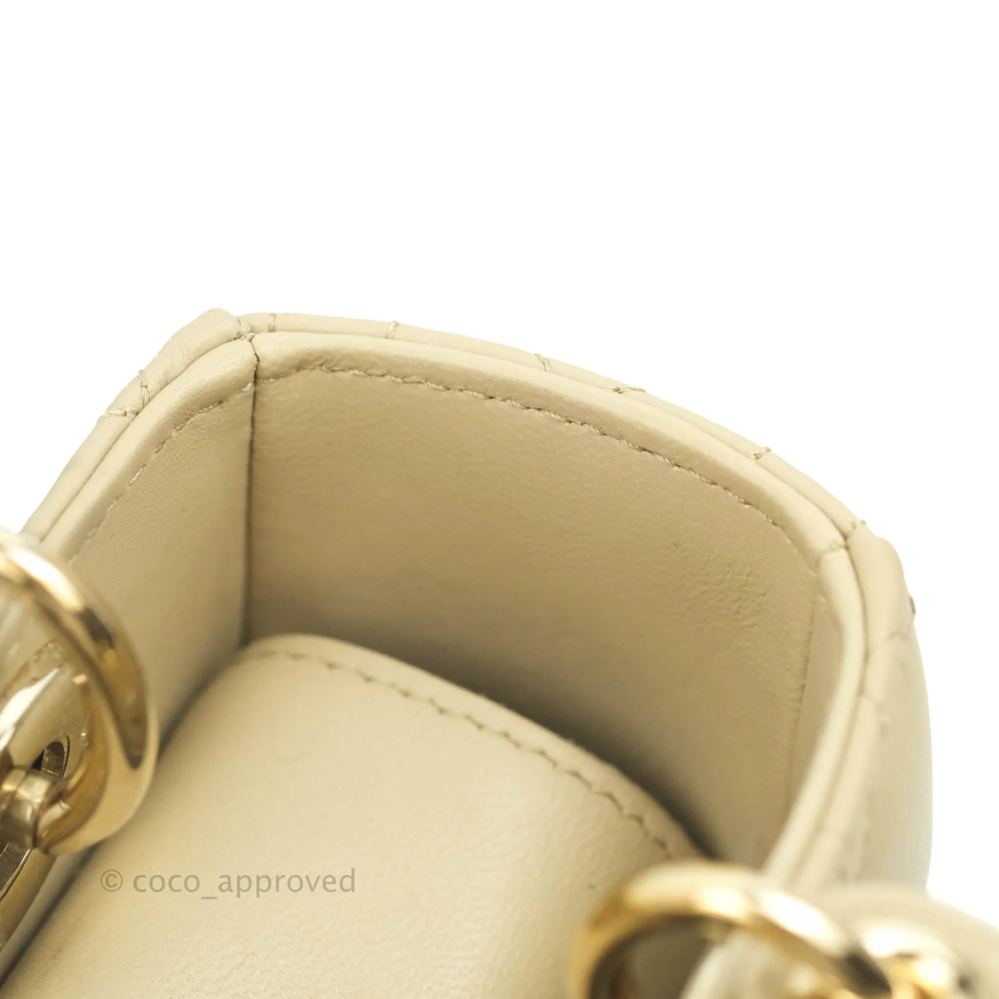 Christian Dior Lambskin My ABCDior Lady Dior Matte Beige Gold Hardware