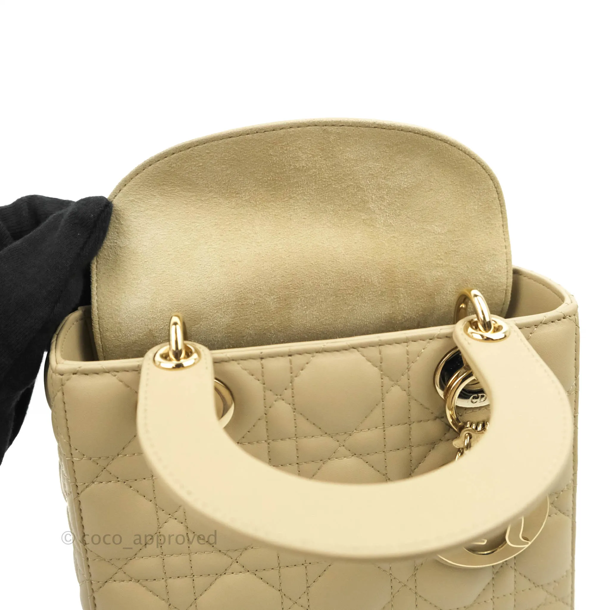 Christian Dior Lambskin My ABCDior Lady Dior Matte Beige Gold Hardware