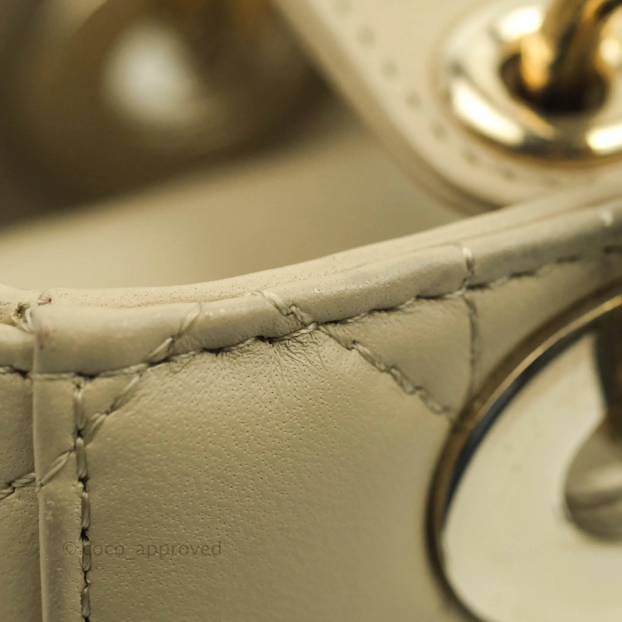 Christian Dior Lambskin My ABCDior Lady Dior Matte Beige Gold Hardware