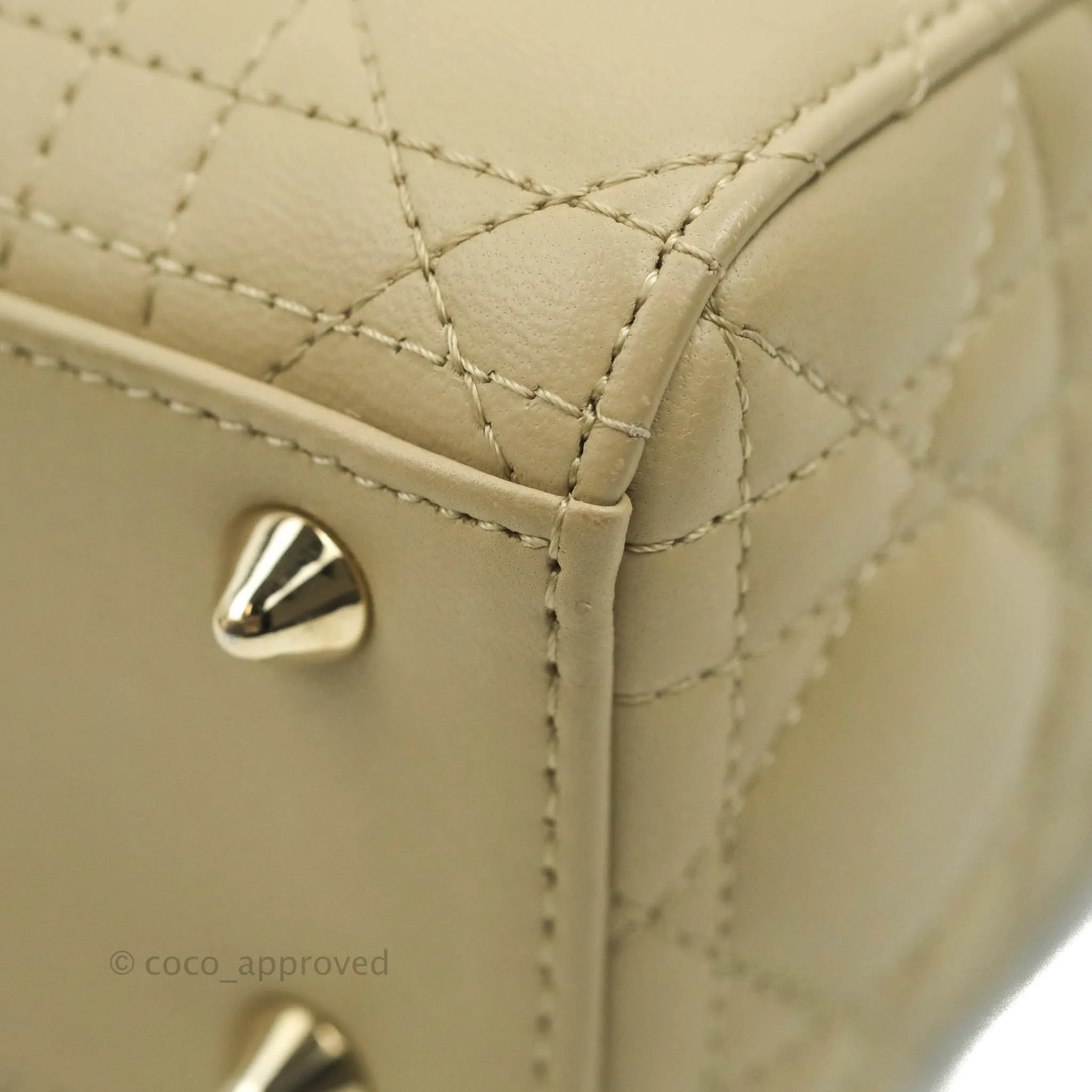 Christian Dior Lambskin My ABCDior Lady Dior Matte Beige Gold Hardware