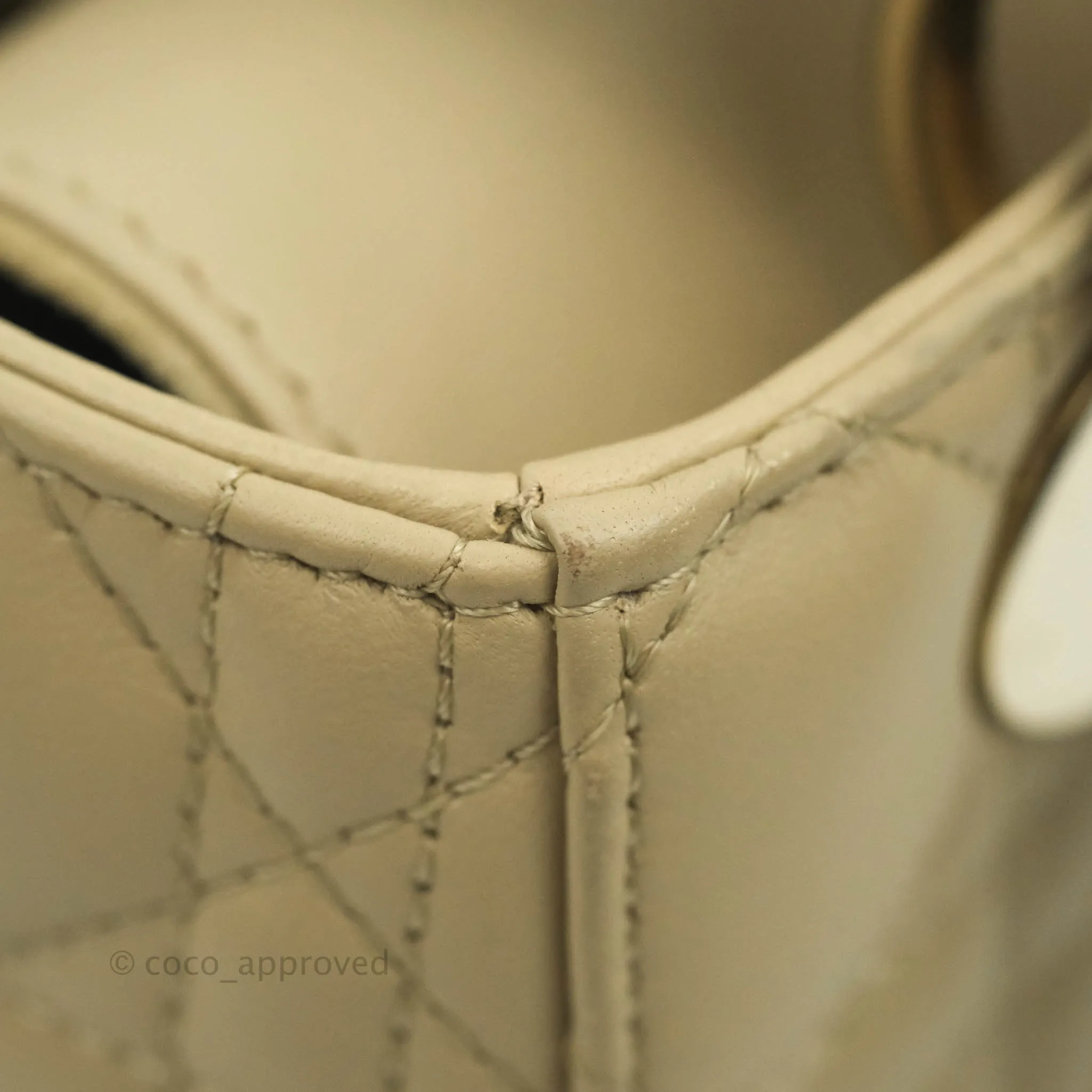 Christian Dior Lambskin My ABCDior Lady Dior Matte Beige Gold Hardware