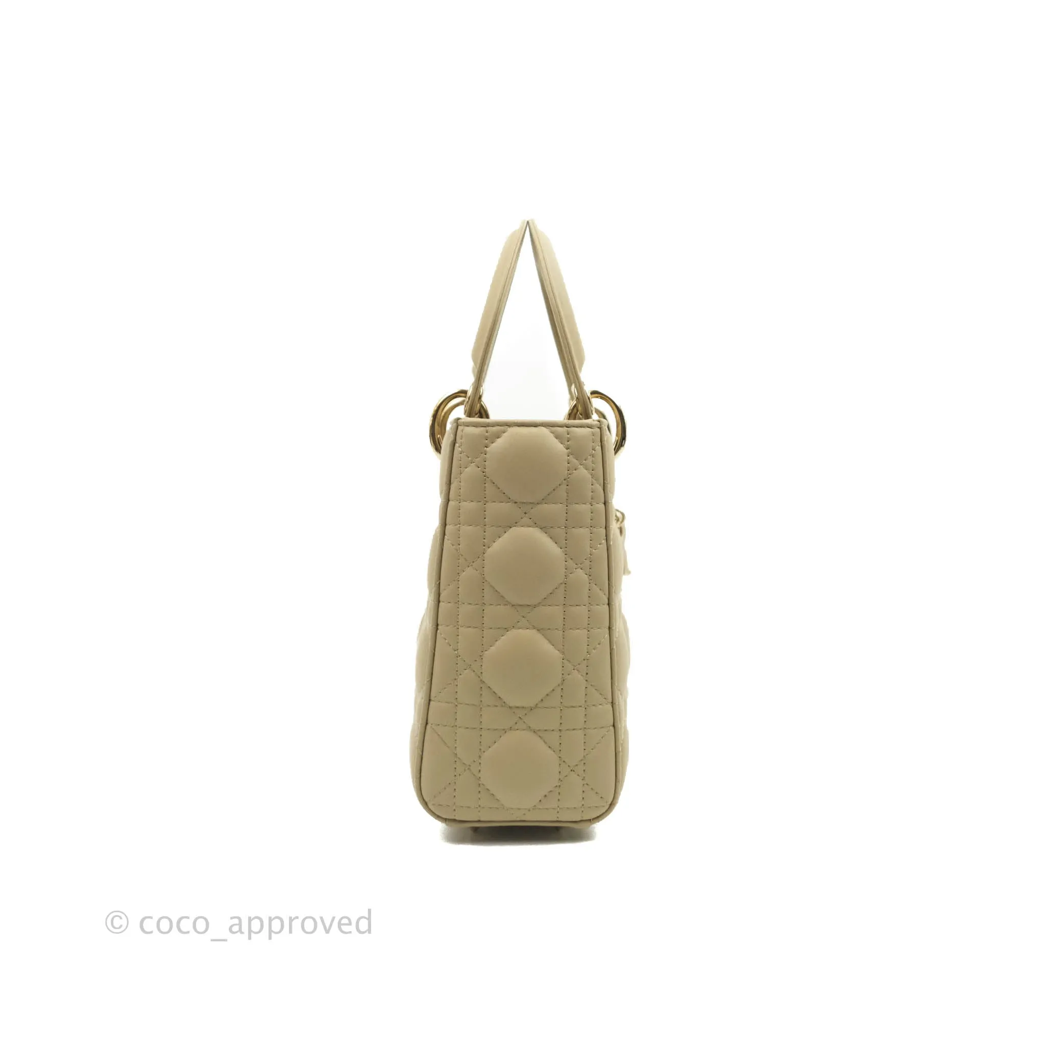 Christian Dior Lambskin My ABCDior Lady Dior Matte Beige Gold Hardware