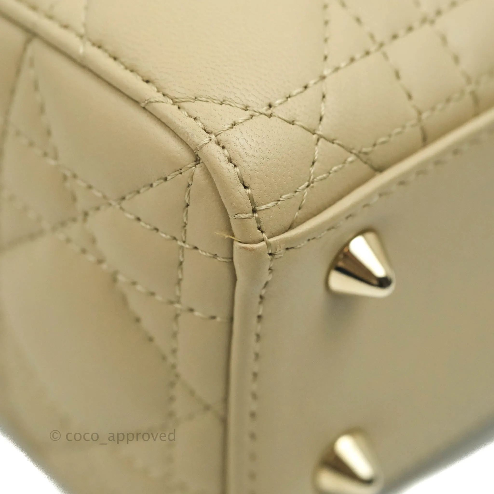 Christian Dior Lambskin My ABCDior Lady Dior Matte Beige Gold Hardware