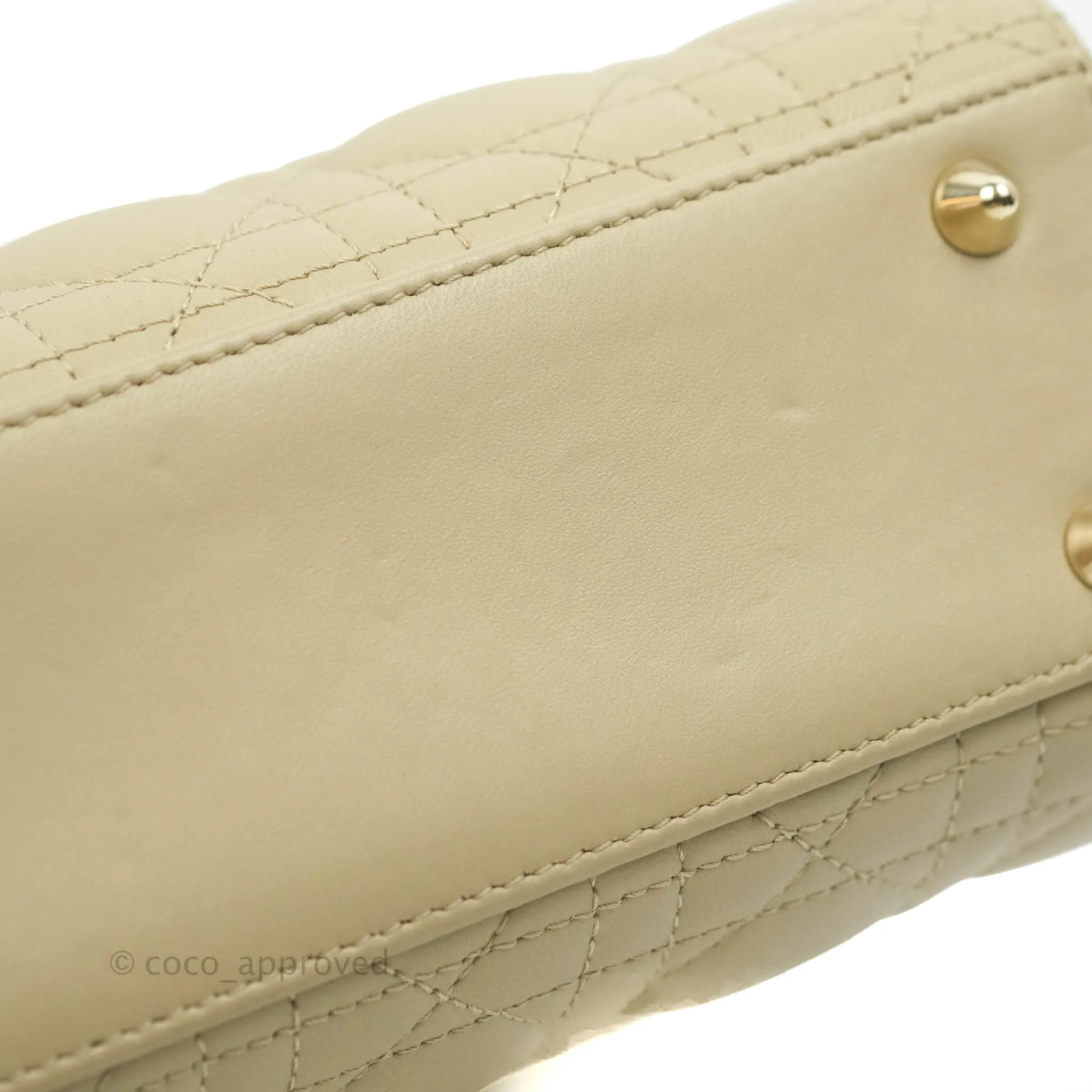 Christian Dior Lambskin My ABCDior Lady Dior Matte Beige Gold Hardware