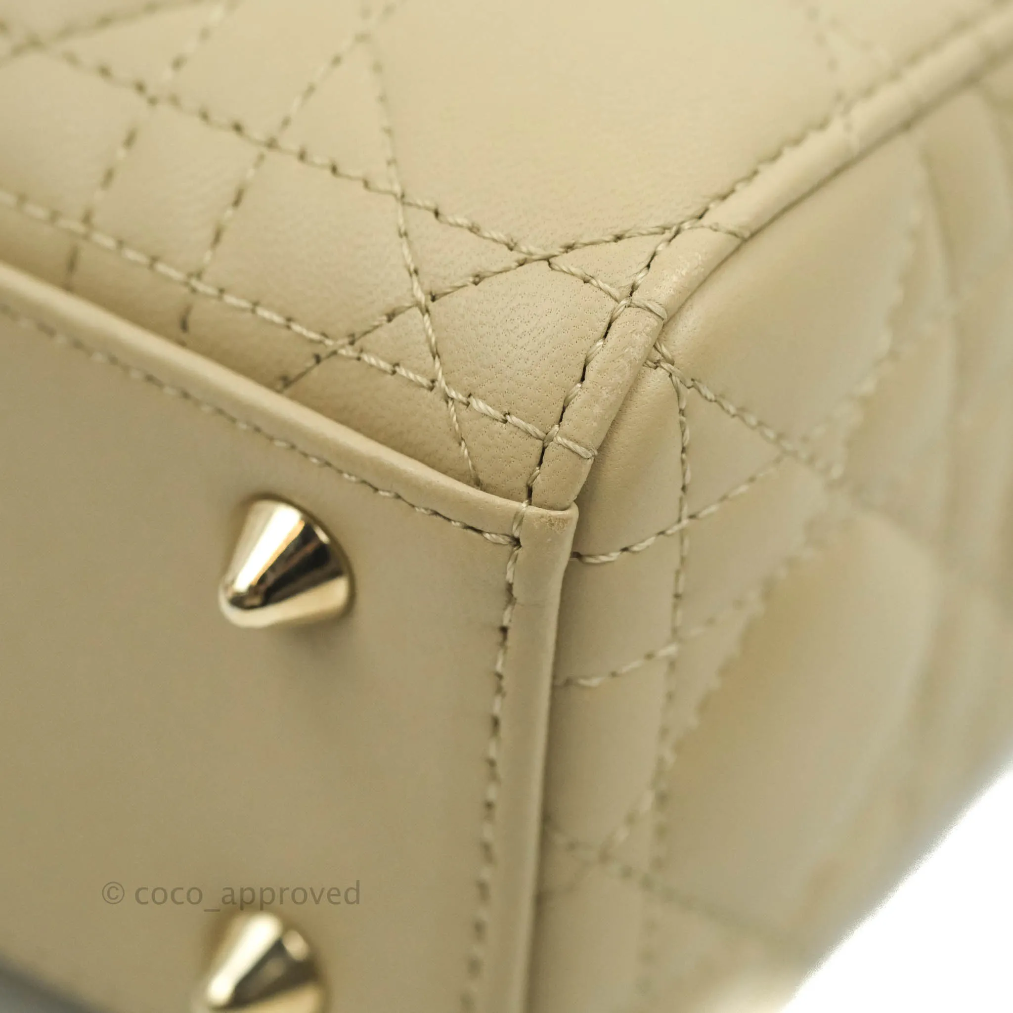 Christian Dior Lambskin My ABCDior Lady Dior Matte Beige Gold Hardware