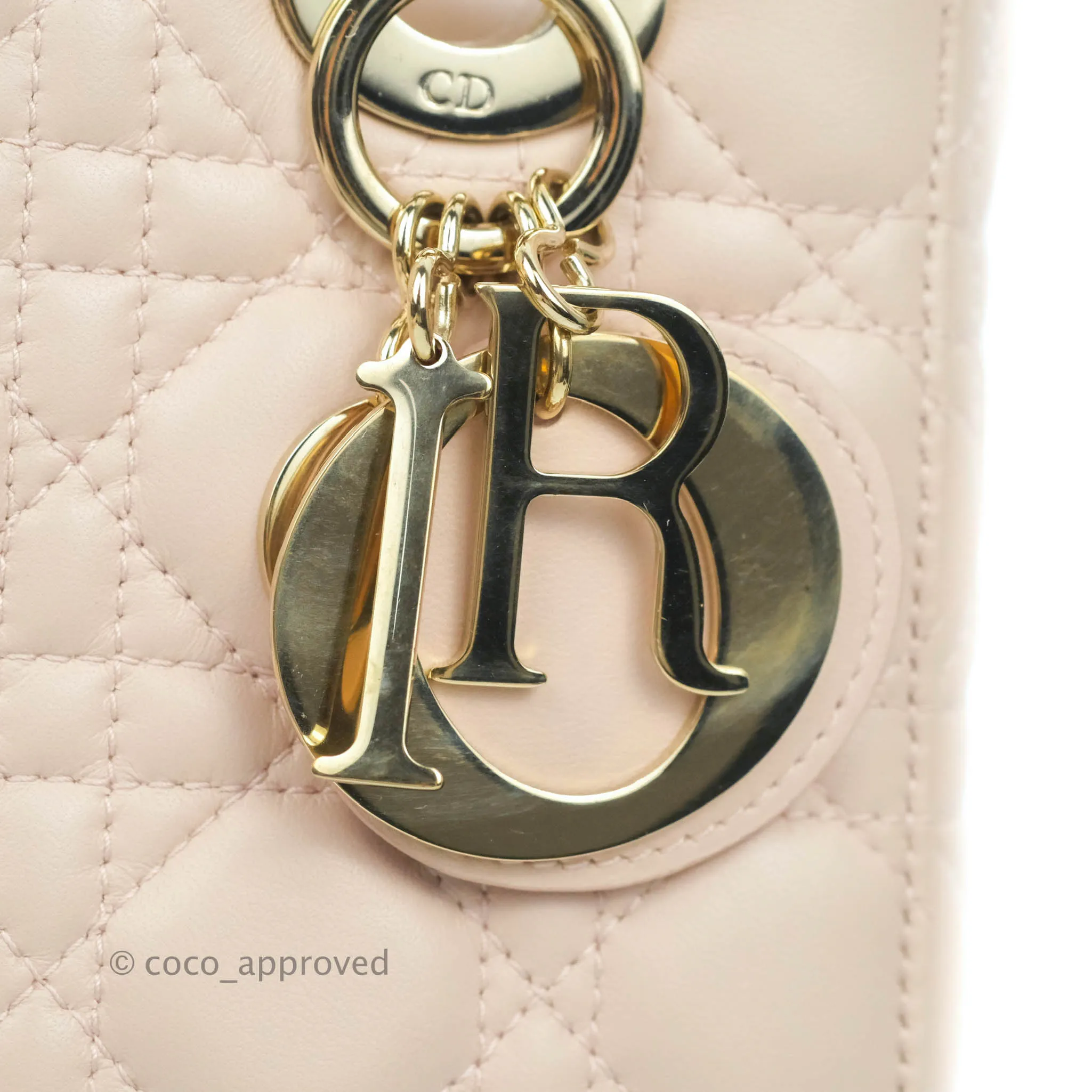 Christian Dior Lambskin My ABCDior Lady Dior Pale Pink Gold Hardware