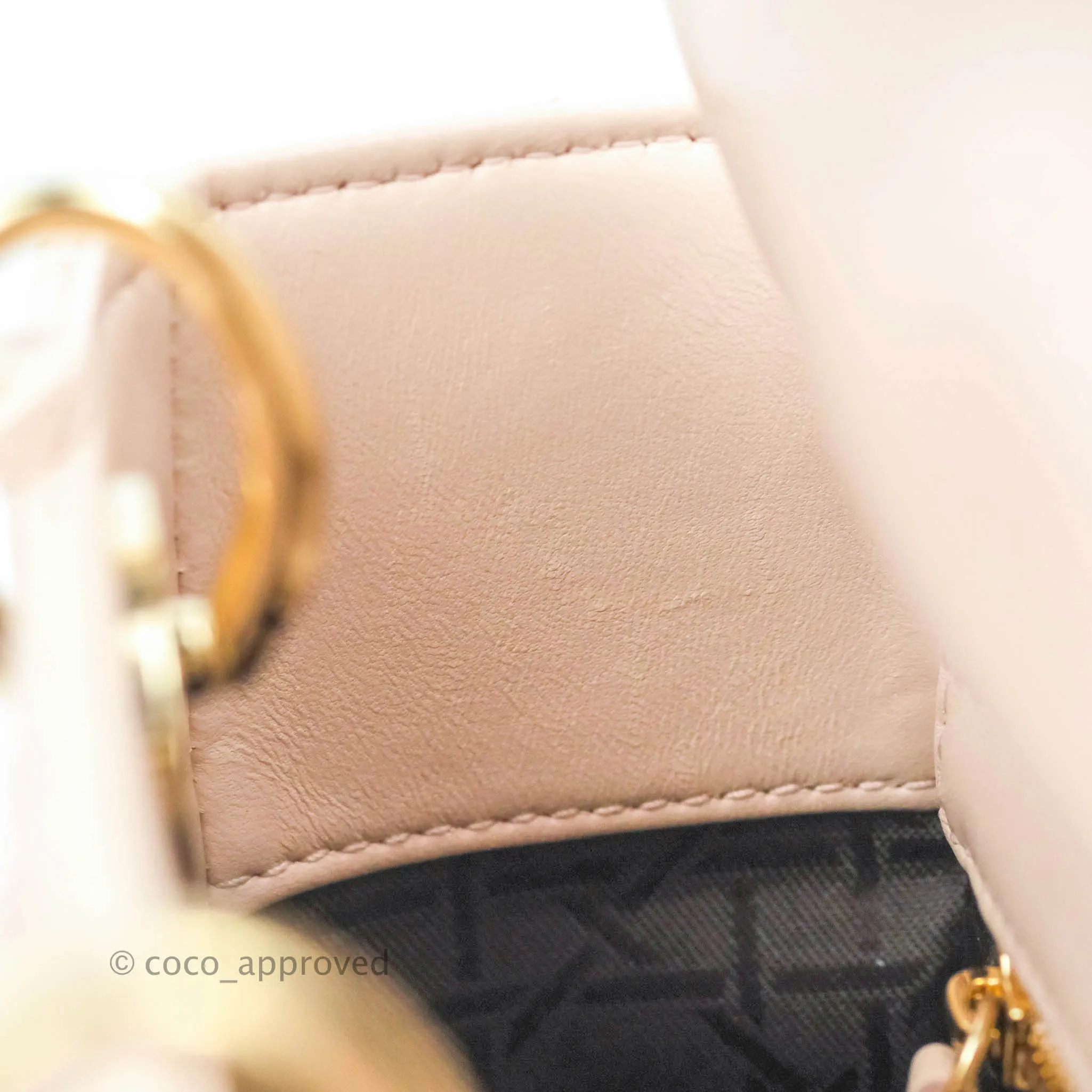 Christian Dior Lambskin My ABCDior Lady Dior Pale Pink Gold Hardware