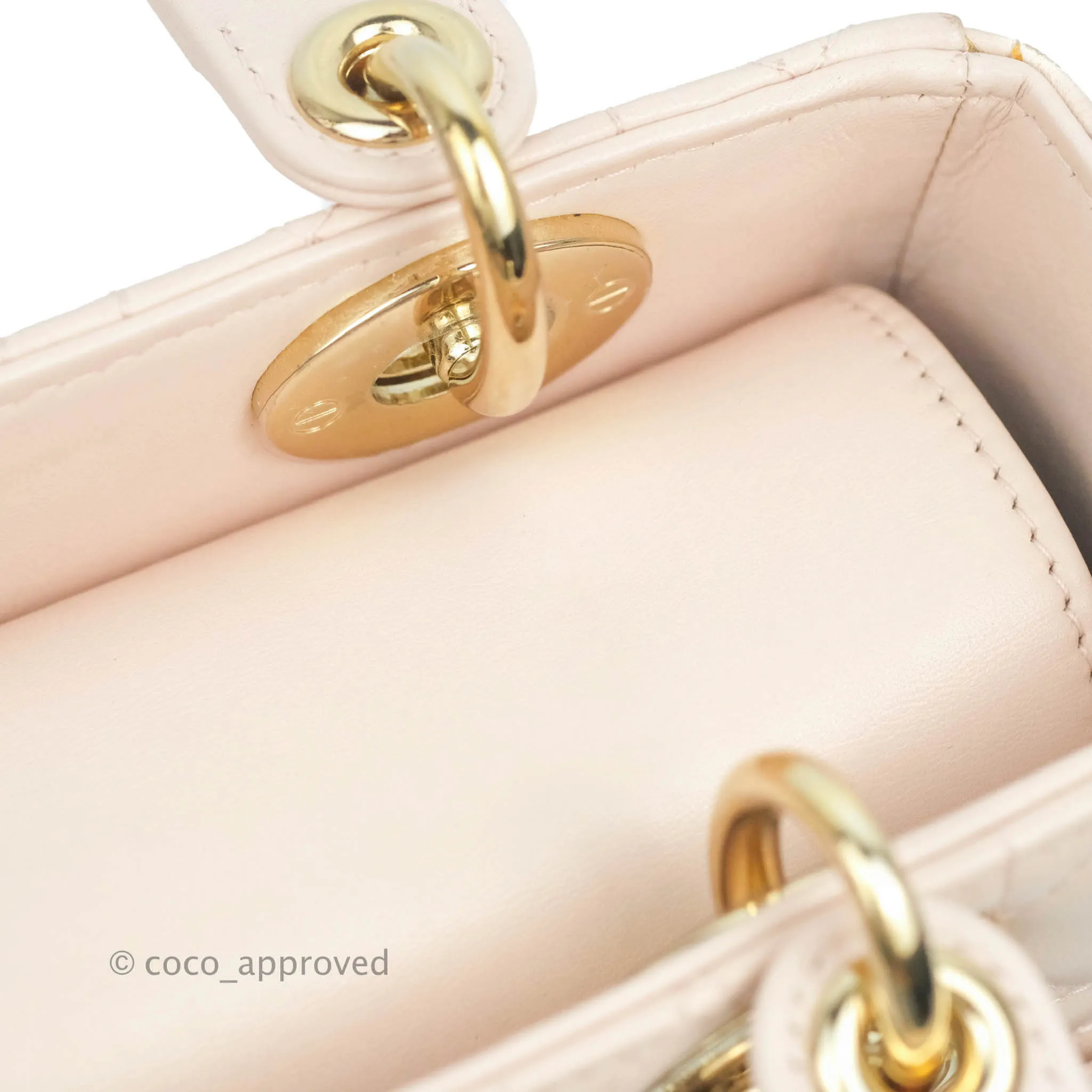 Christian Dior Lambskin My ABCDior Lady Dior Pale Pink Gold Hardware