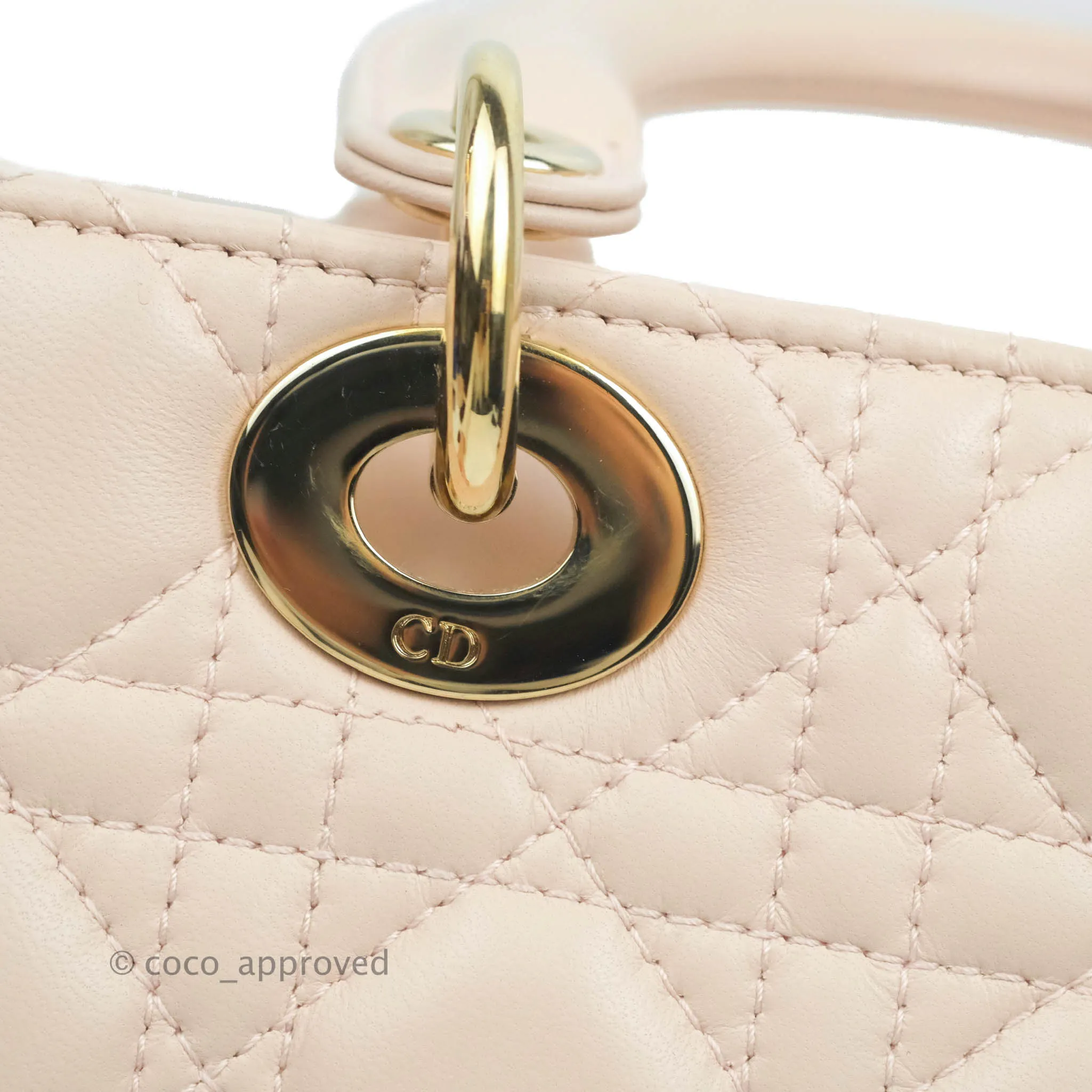 Christian Dior Lambskin My ABCDior Lady Dior Pale Pink Gold Hardware