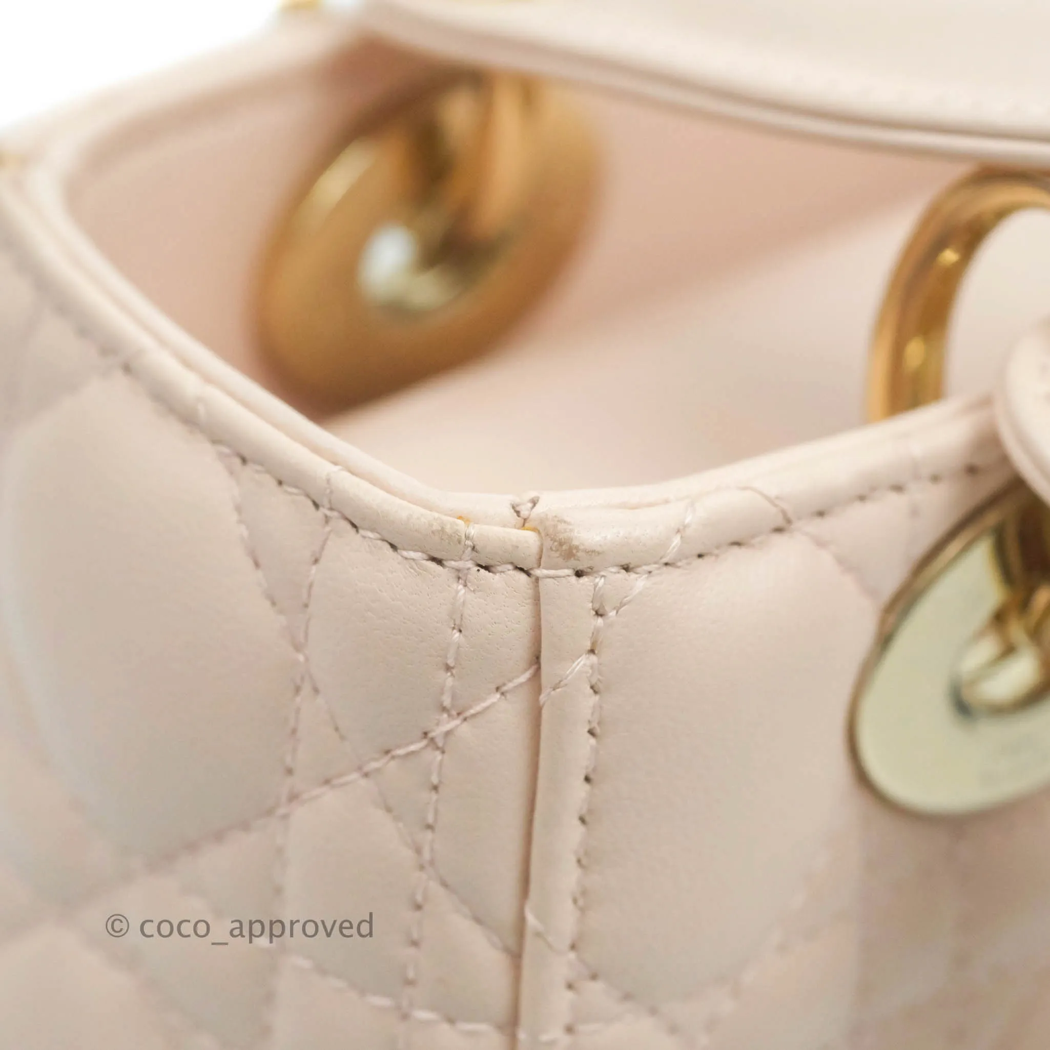 Christian Dior Lambskin My ABCDior Lady Dior Pale Pink Gold Hardware