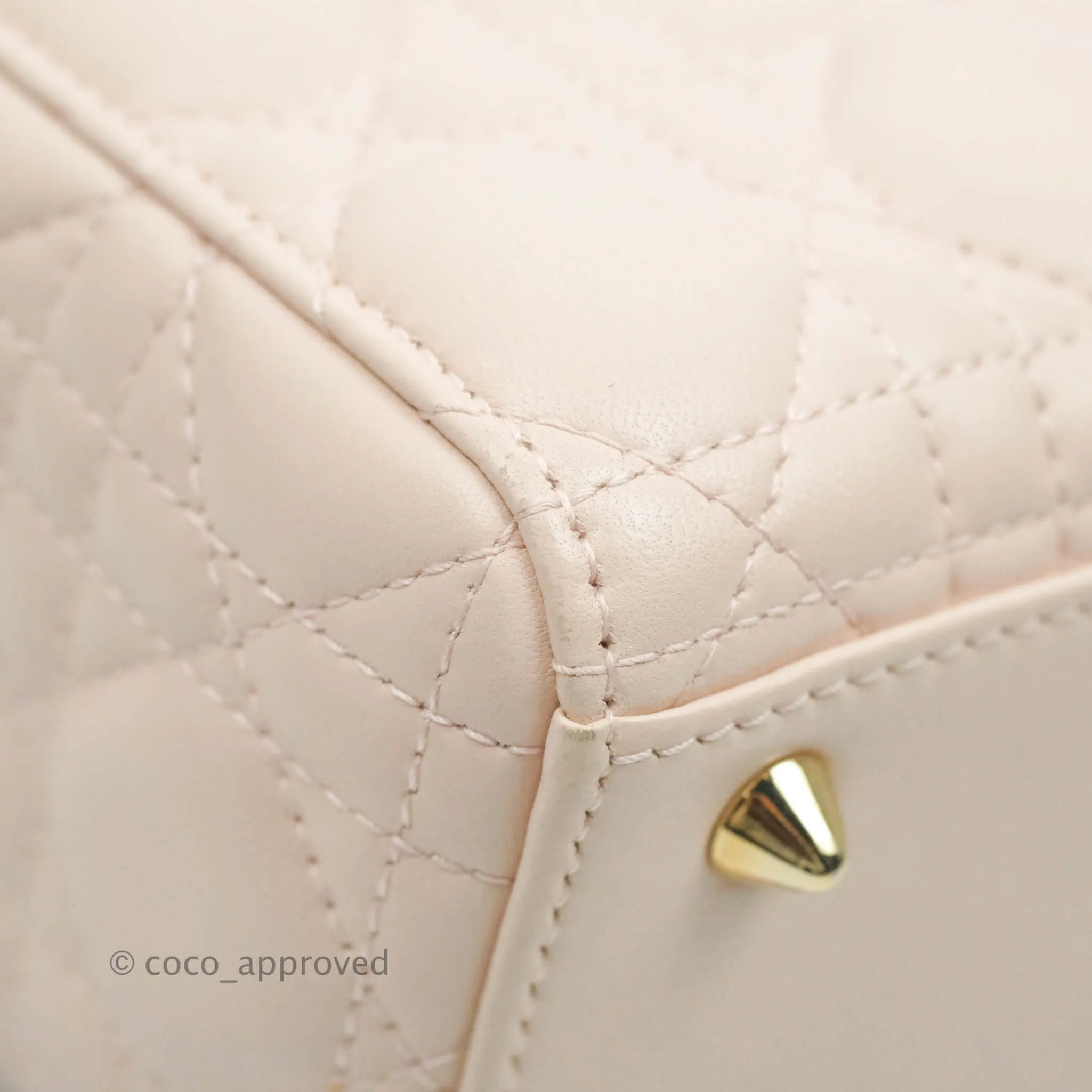 Christian Dior Lambskin My ABCDior Lady Dior Pale Pink Gold Hardware